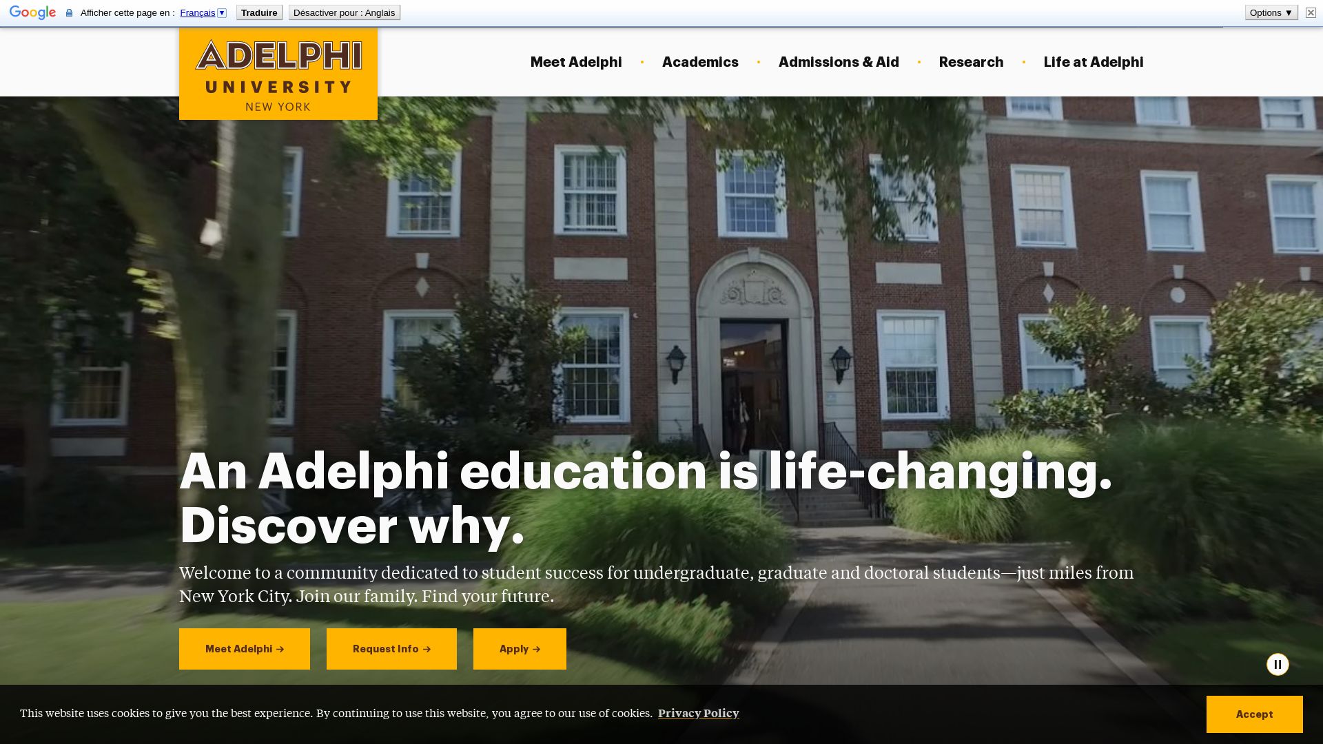 Status do site adelphi.edu está   ONLINE