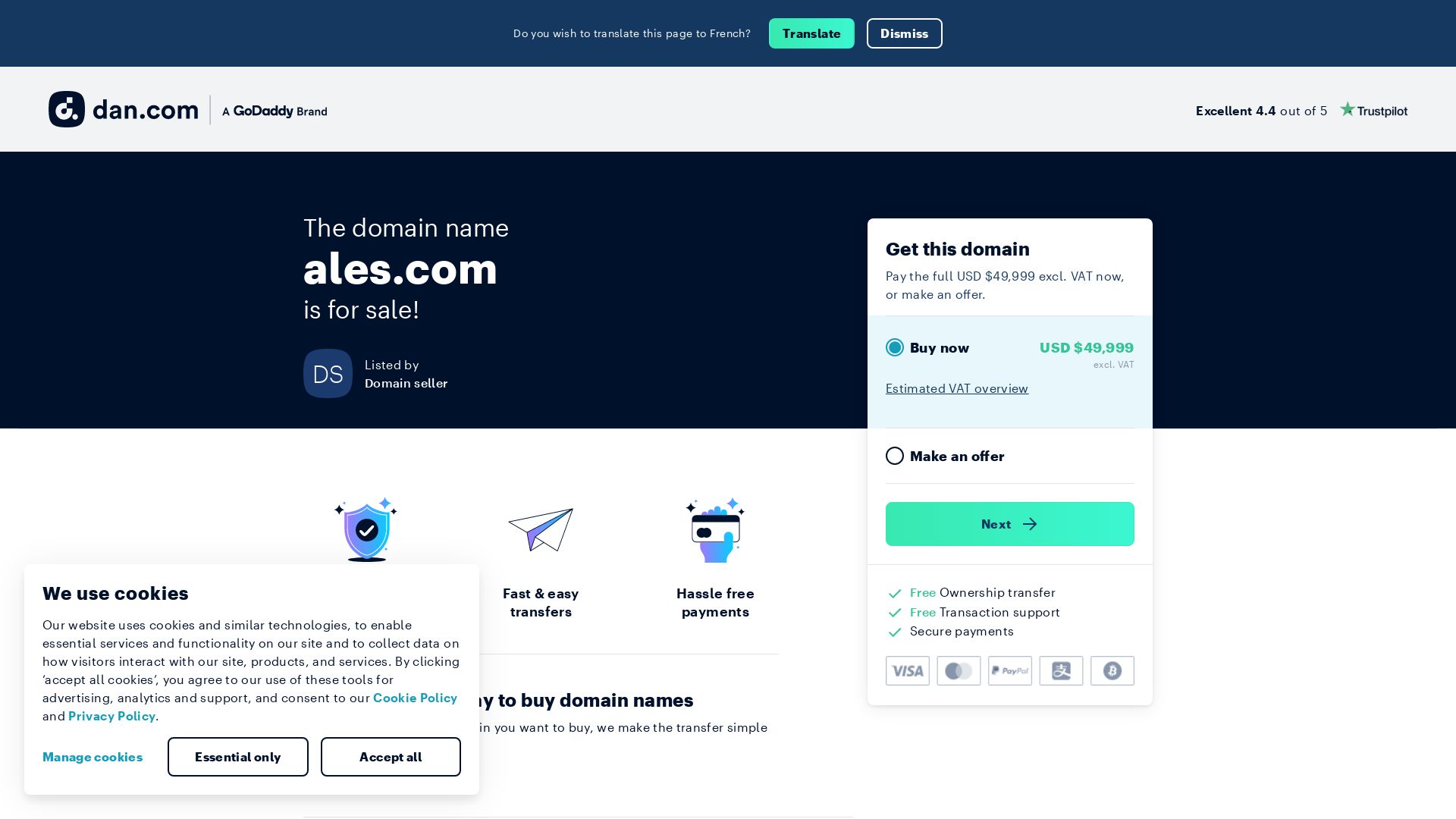 Status do site ales.com está   ONLINE