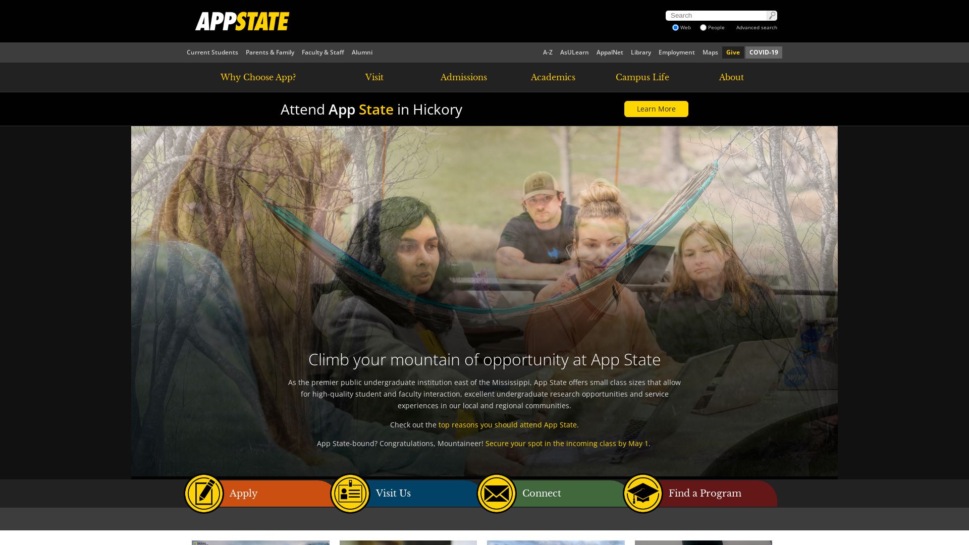 Status do site appstate.edu está   ONLINE