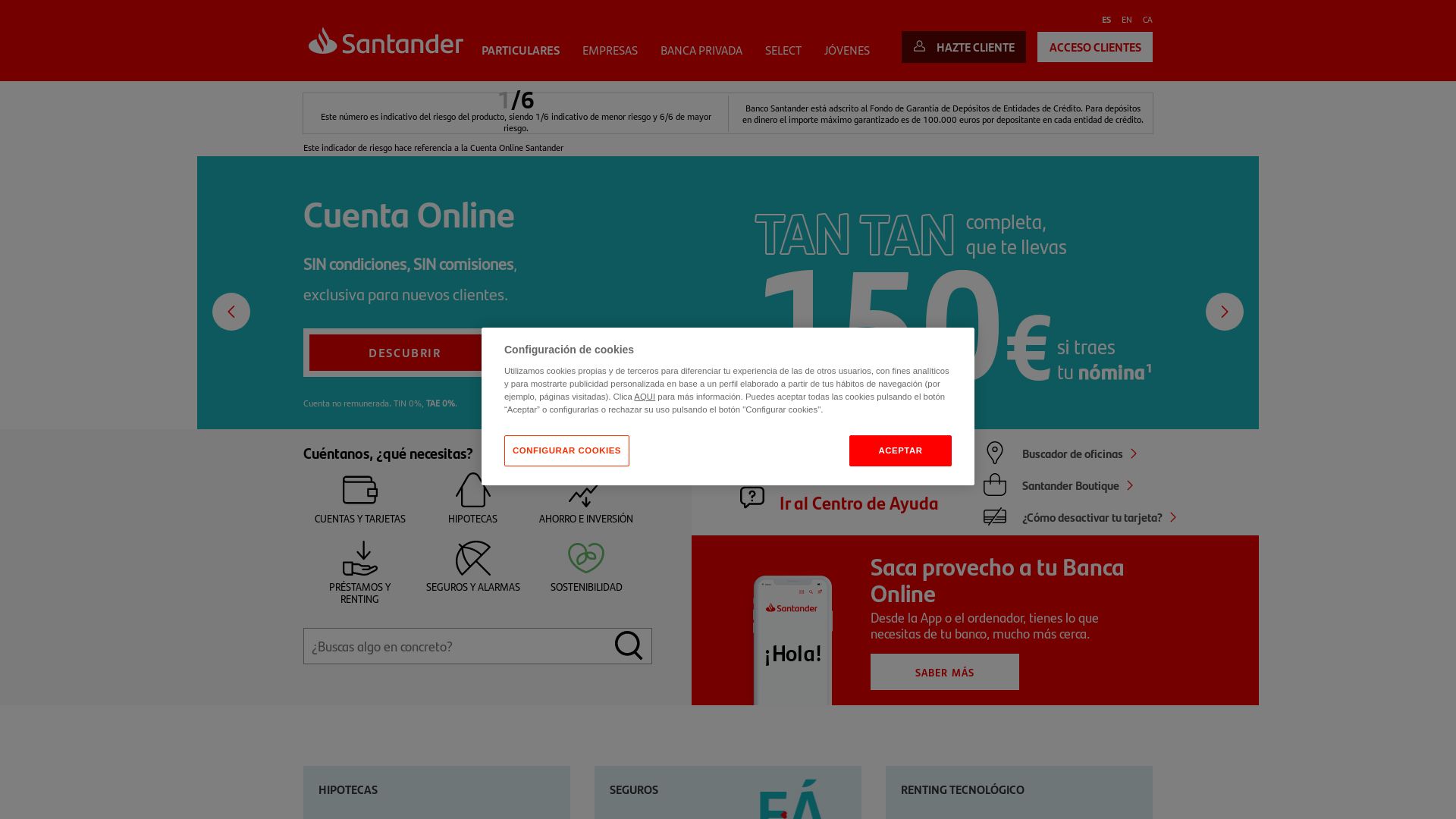 Status do site bancosantander.es está   ONLINE