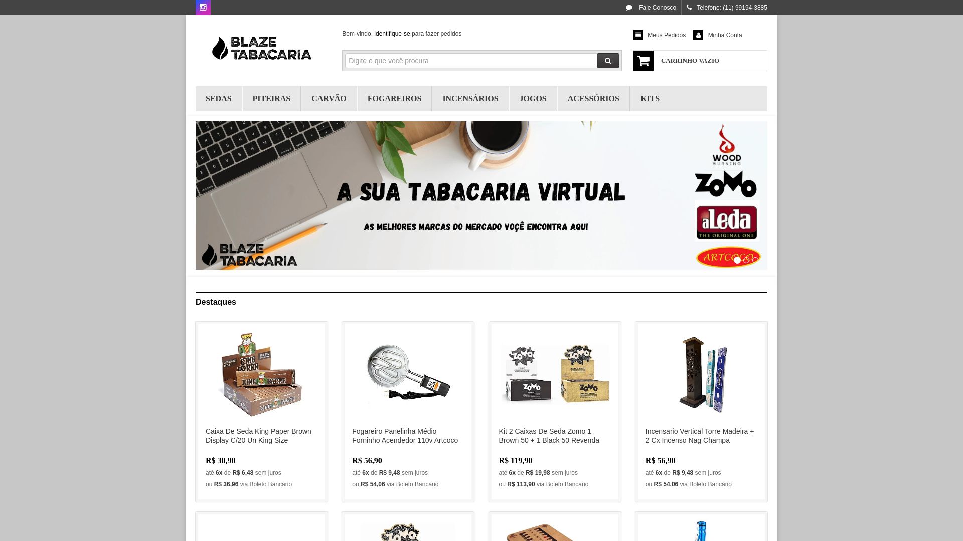 Status do site blazetabacaria.com está   ONLINE