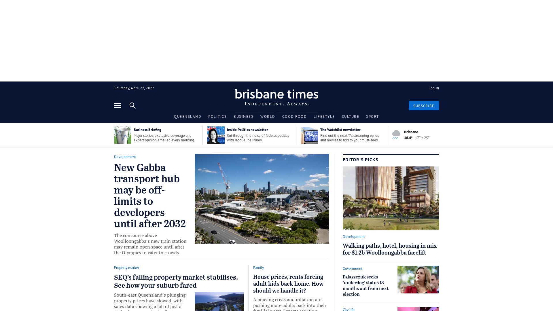 Status do site brisbanetimes.com.au está   ONLINE