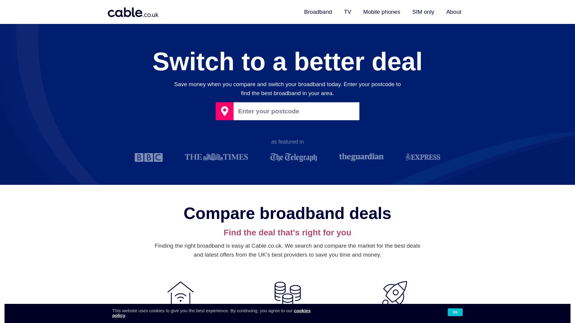 Status do site cable.co.uk está   ONLINE