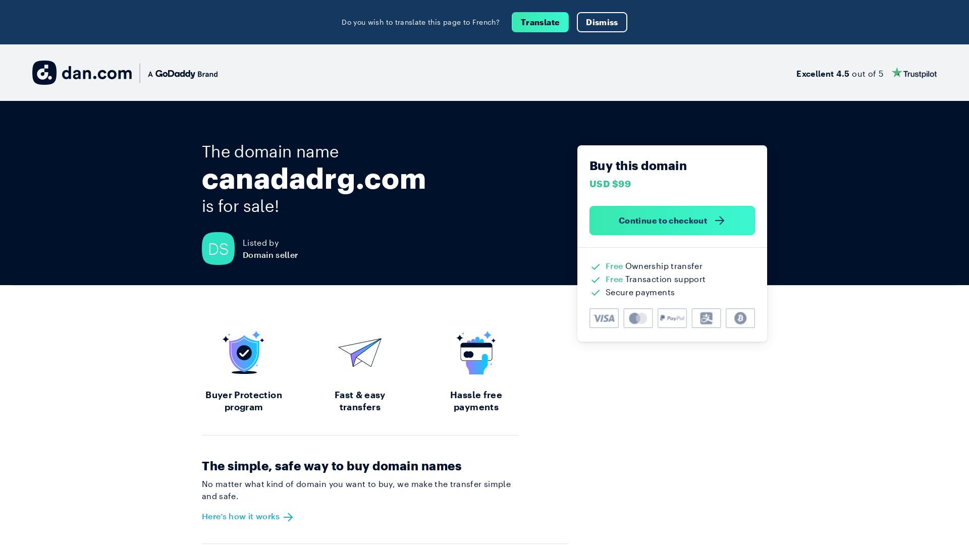 Status do site canadadrg.com está   ONLINE