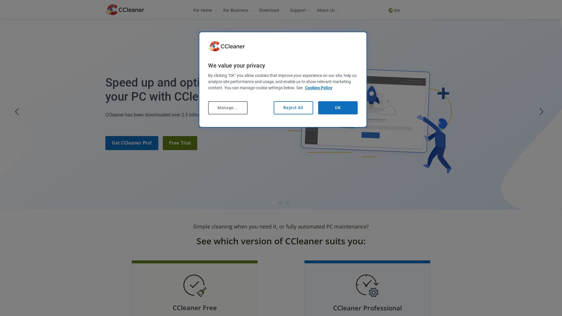 Status do site ccleaner.com está   ONLINE
