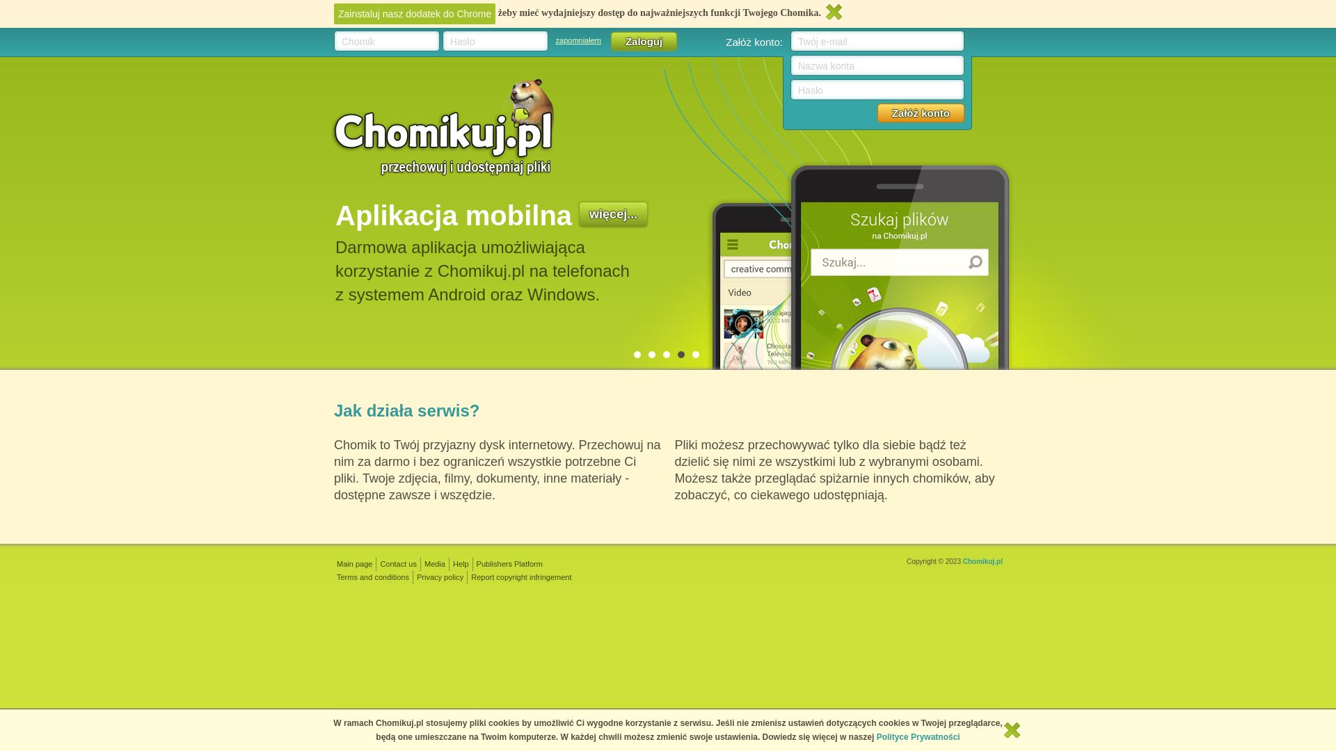 Status do site chomikuj.pl está   ONLINE