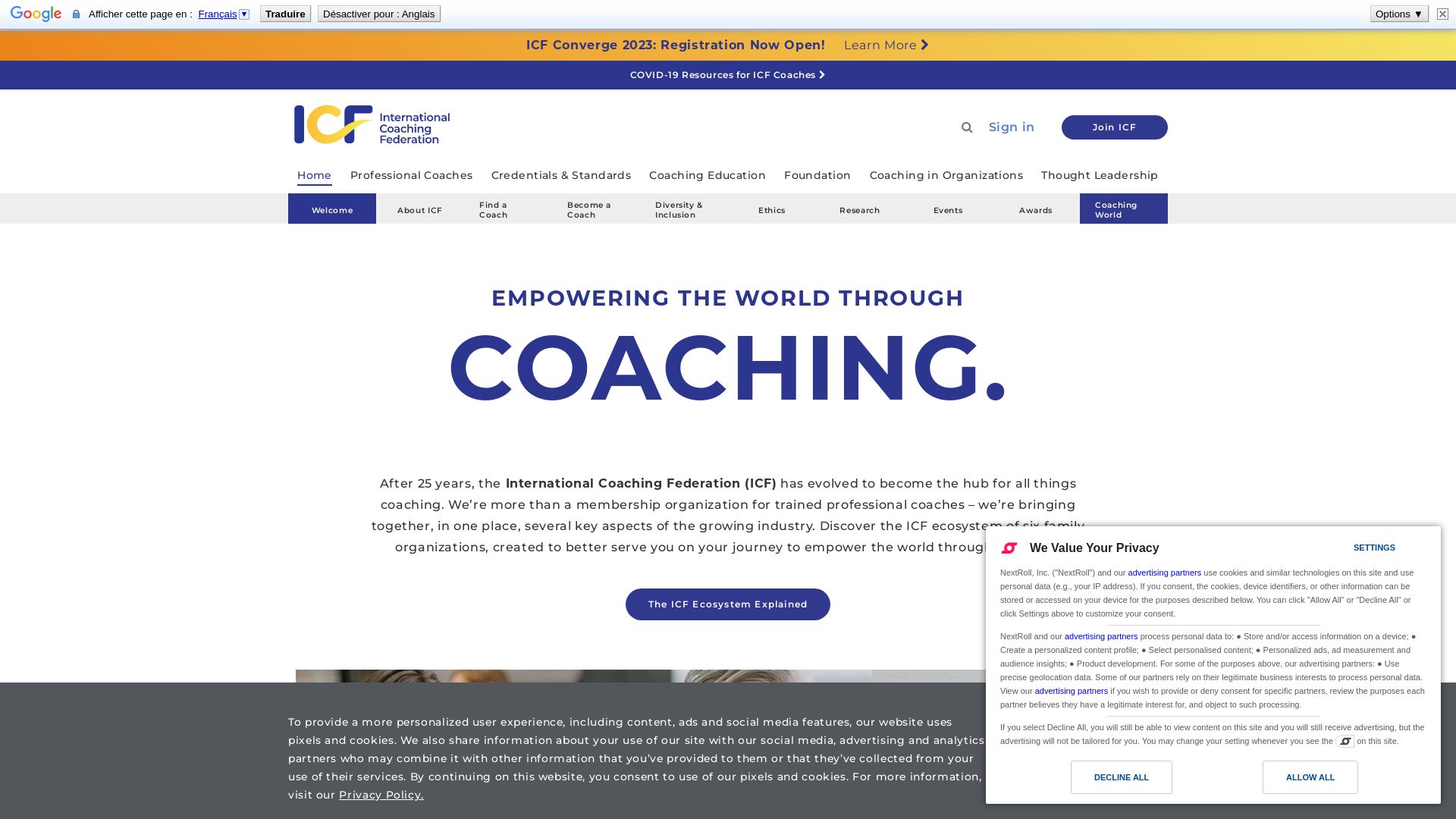 Status do site coachingfederation.org está   ONLINE