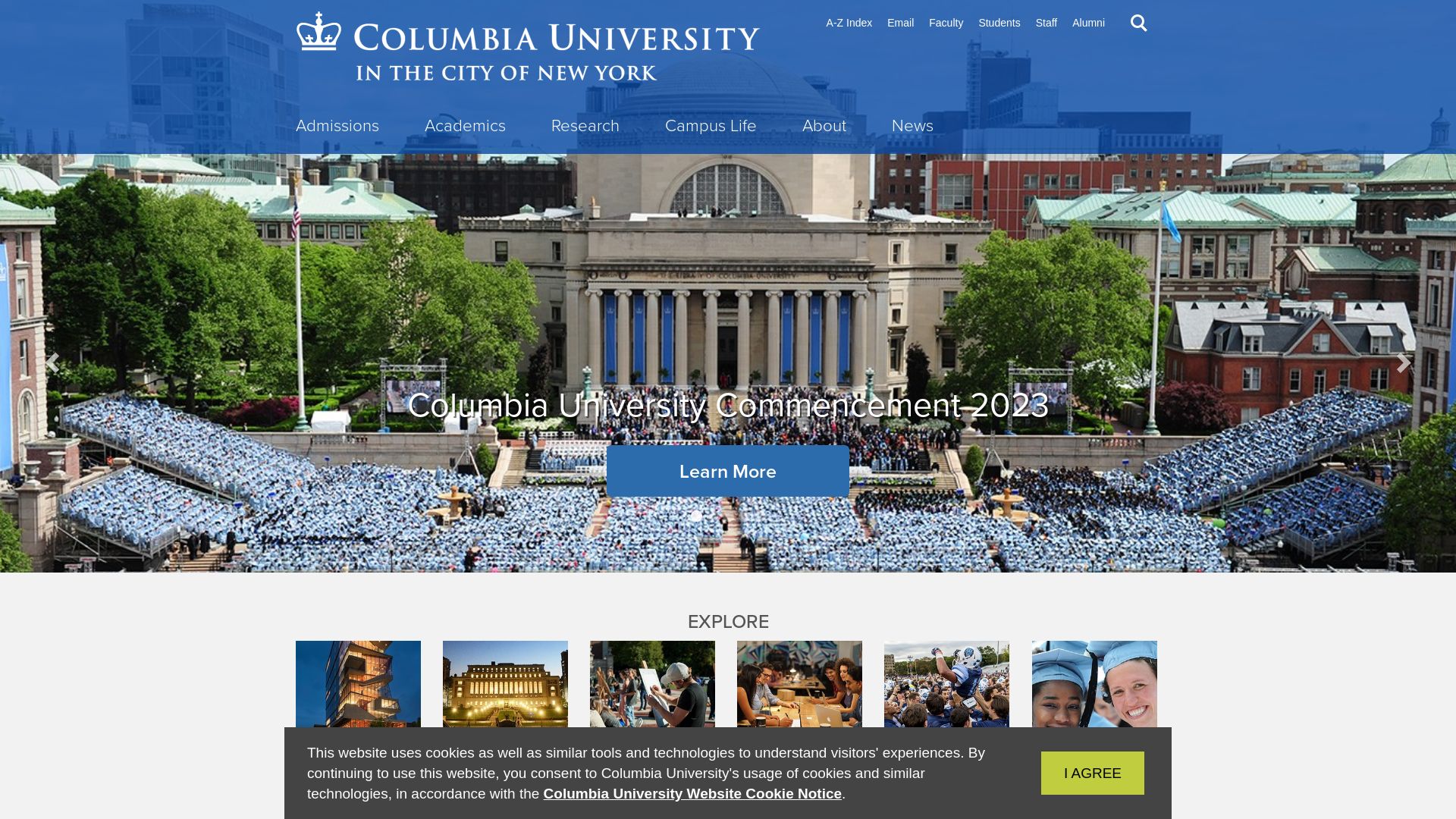 Status do site columbia.edu está   ONLINE