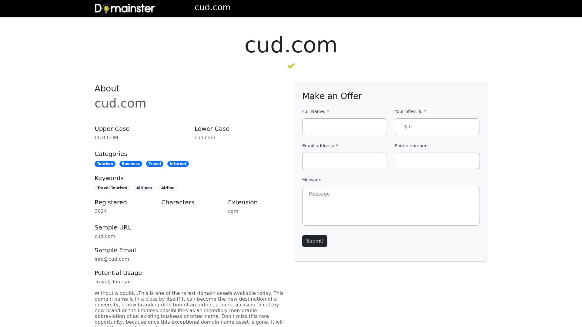 Status do site cud.com está   ONLINE
