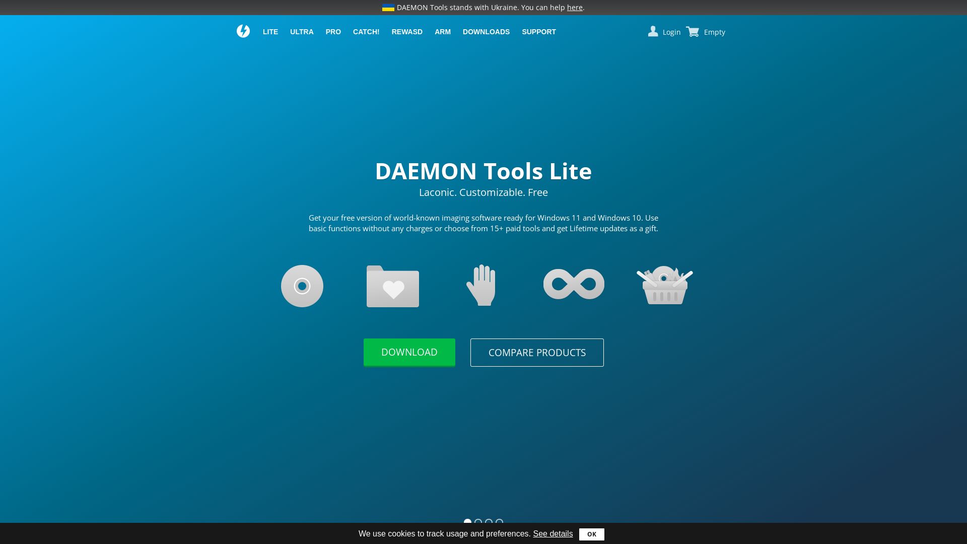Status do site daemon-tools.cc está   ONLINE