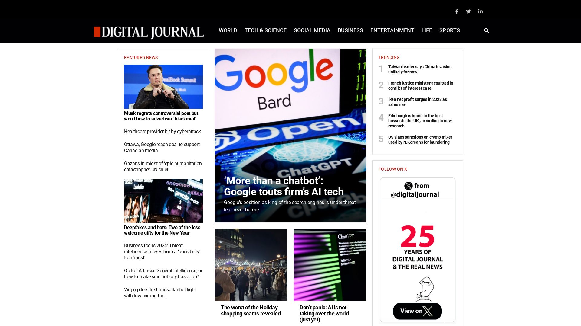 Status do site digitaljournal.com está   ONLINE
