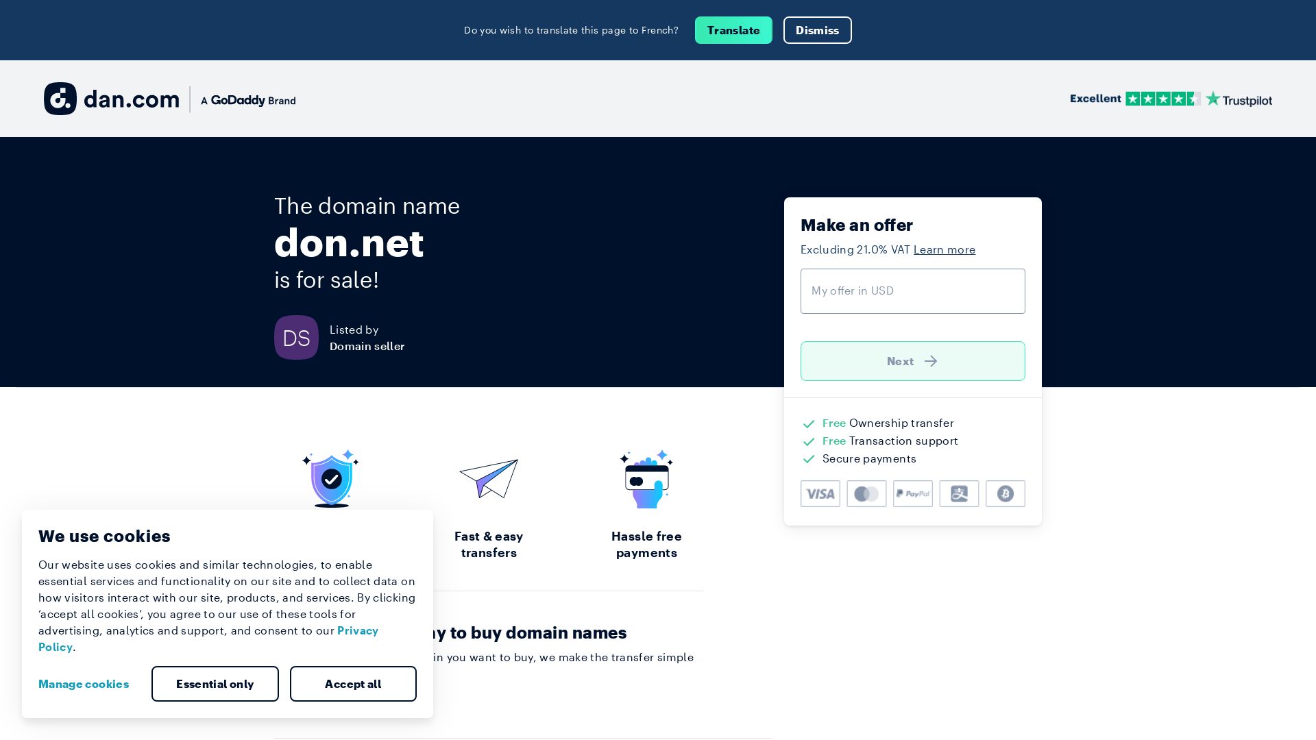 Status do site don.net está   ONLINE