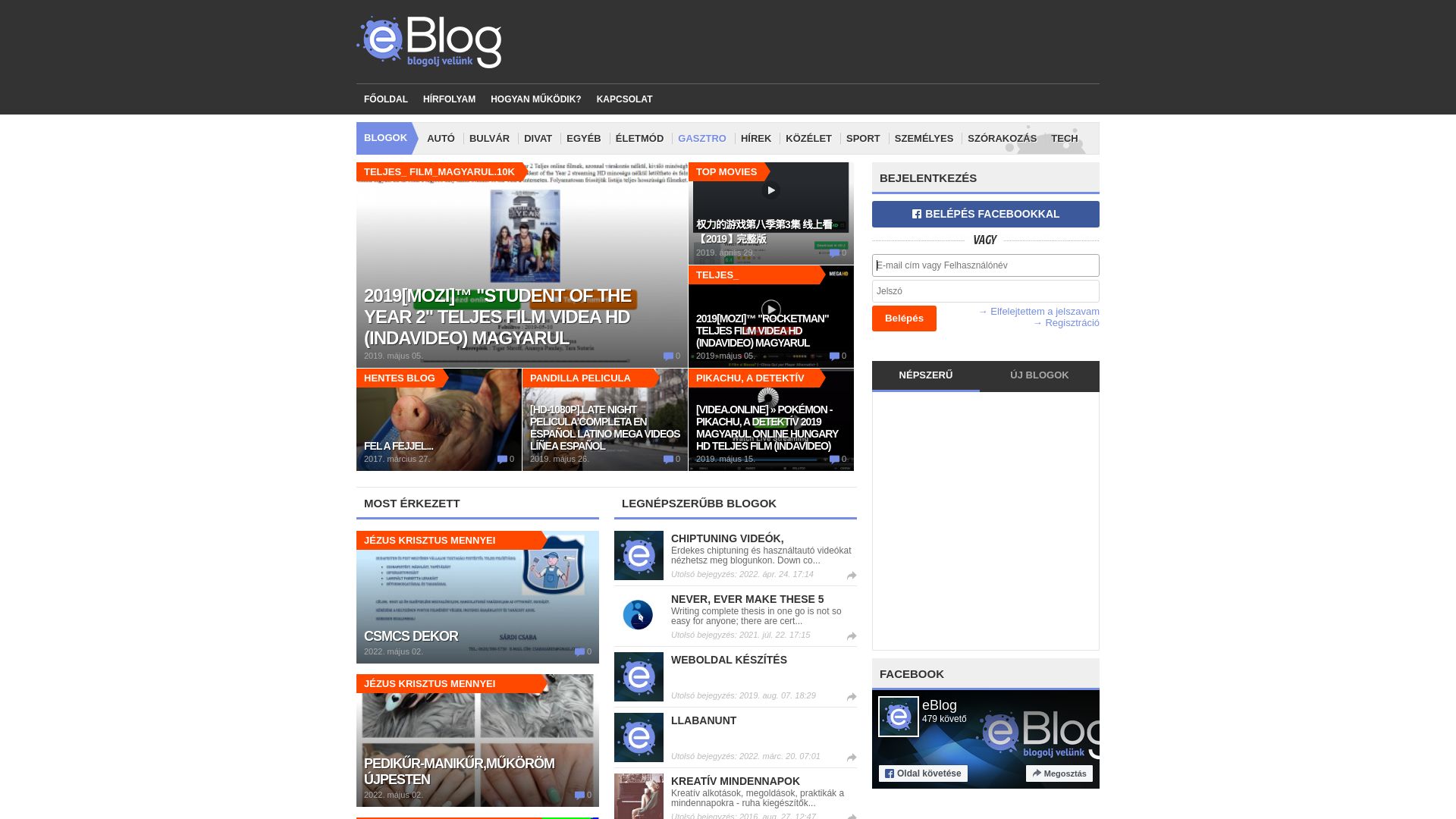 Status do site eblog.hu está   ONLINE