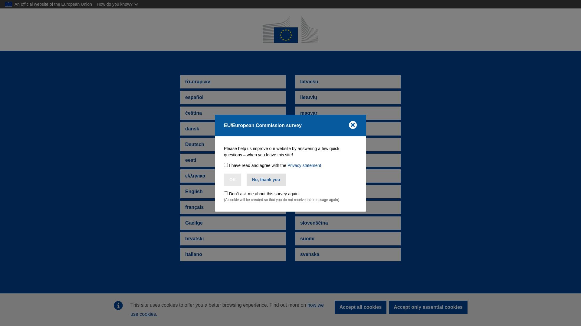 Status do site ec.europa.eu está   ONLINE