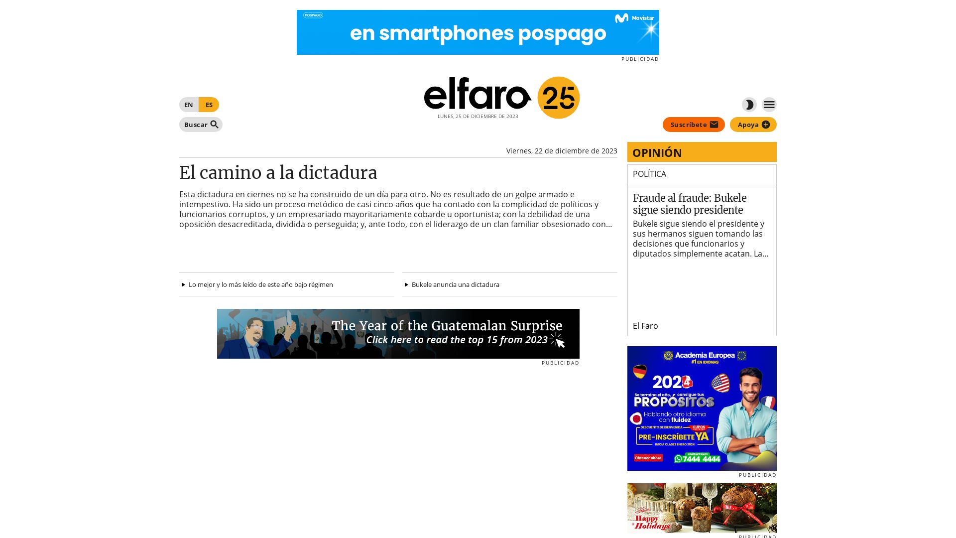 Status do site elfaro.net está   ONLINE