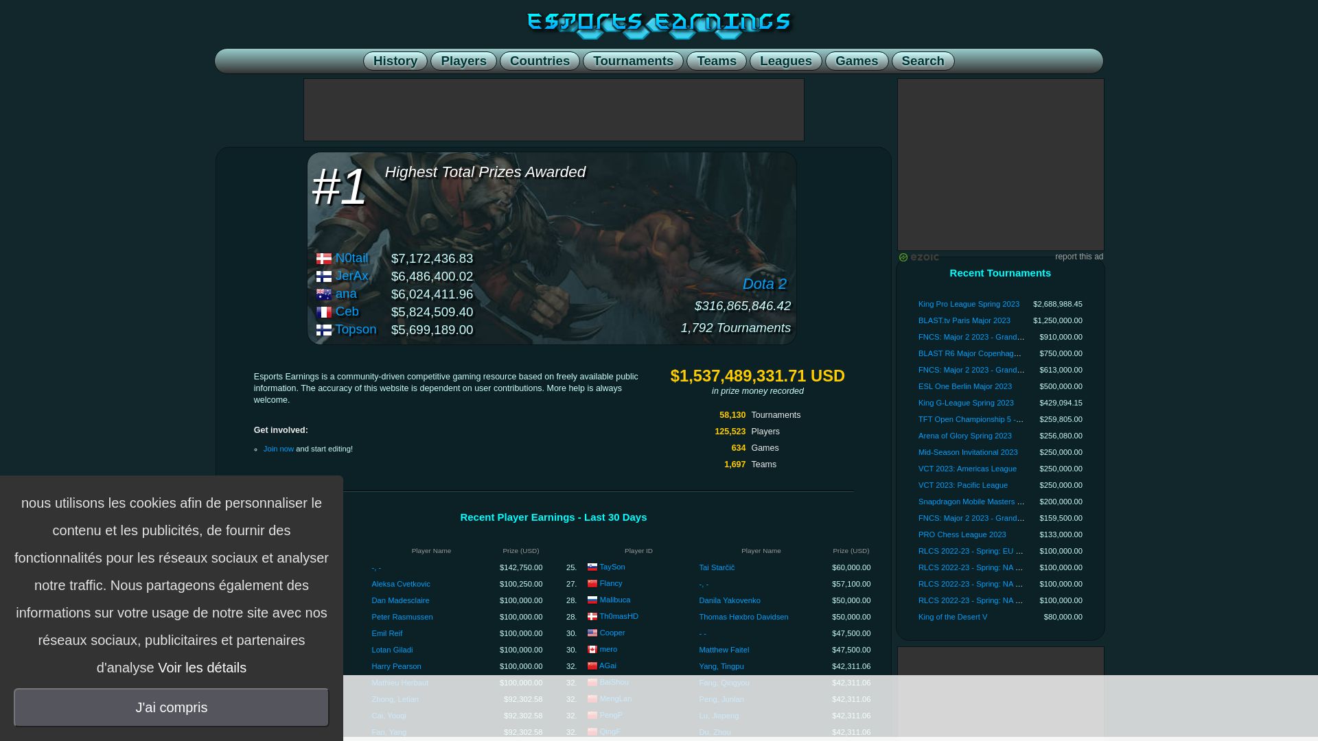 Status do site esportsearnings.com está   ONLINE