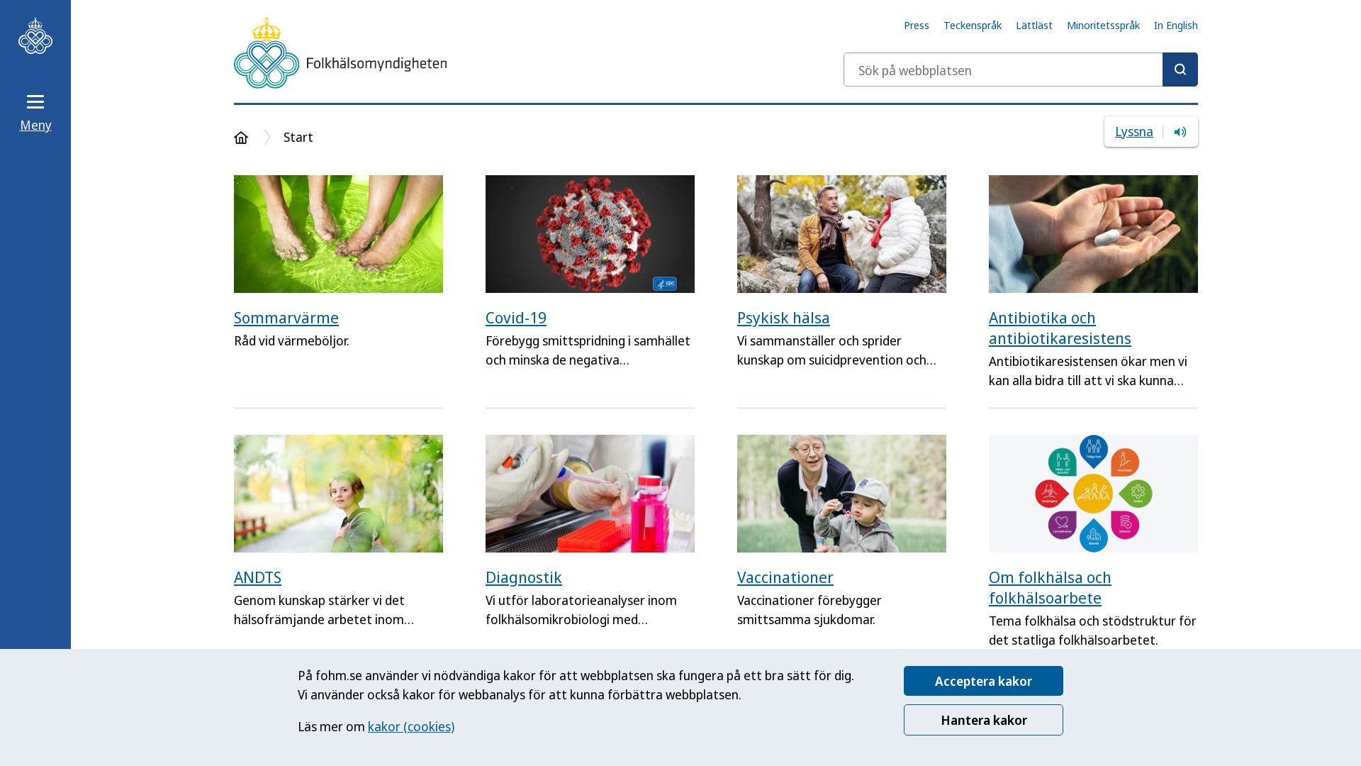 Status do site folkhalsomyndigheten.se está   ONLINE