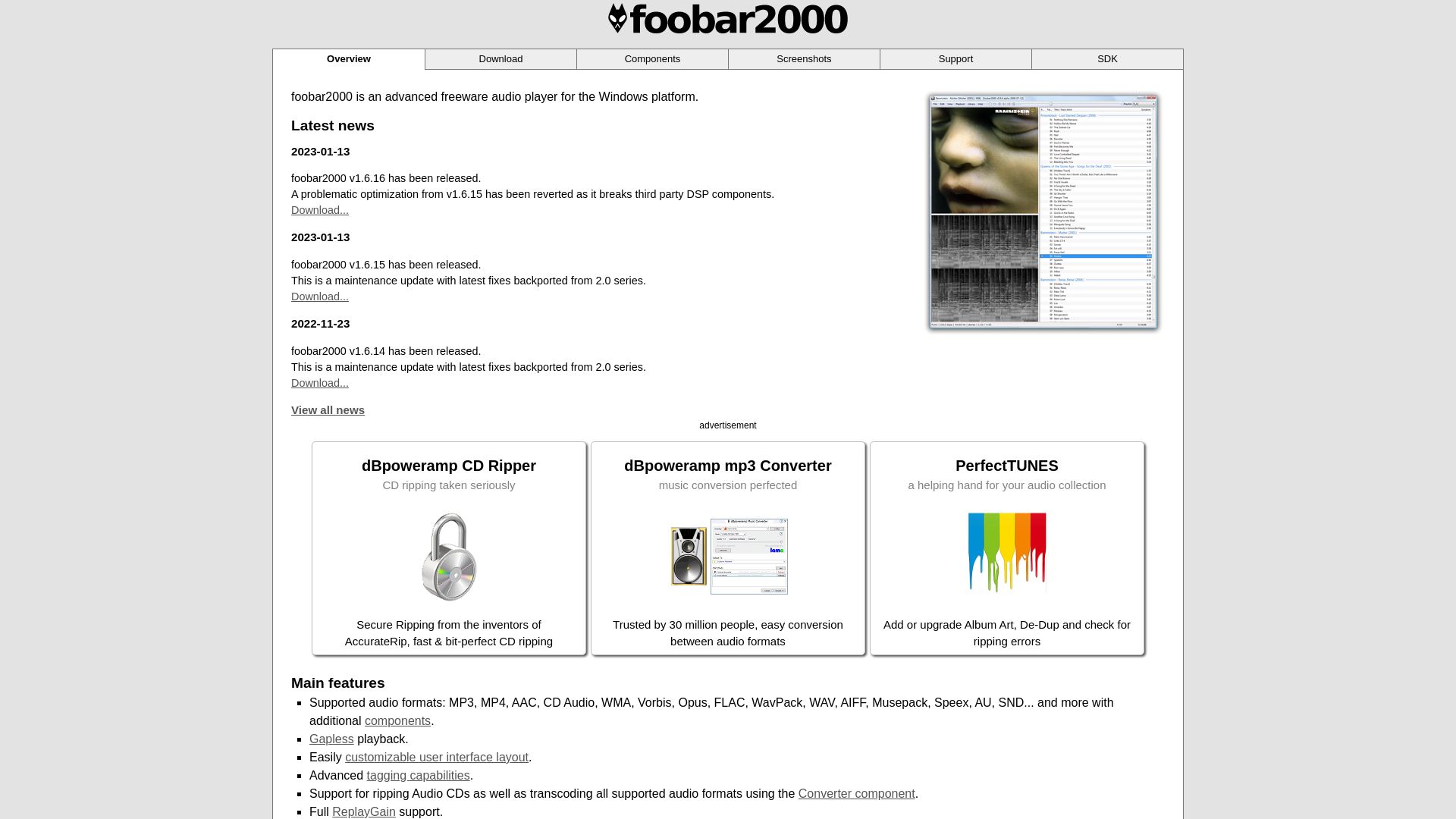 Status do site foobar2000.org está   ONLINE