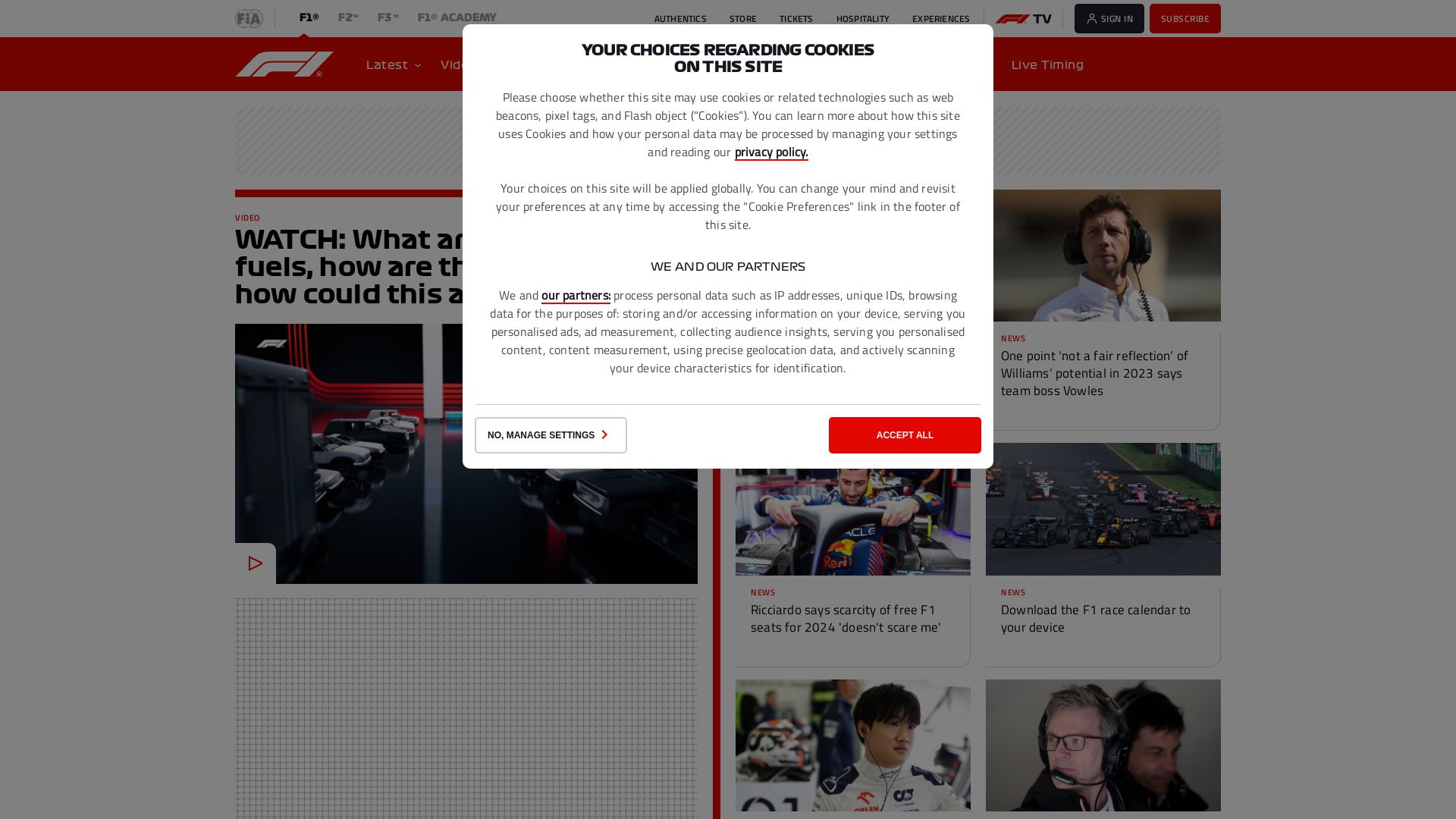 Status do site formula1.com está   ONLINE