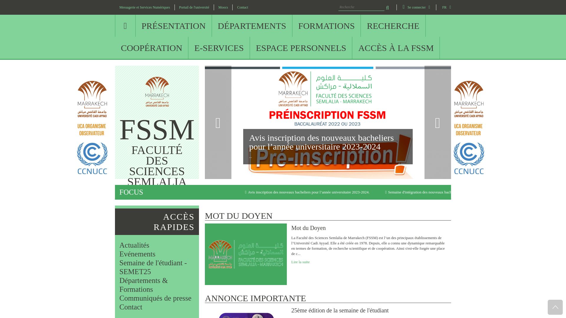 Status do site fssm.uca.ma está   ONLINE