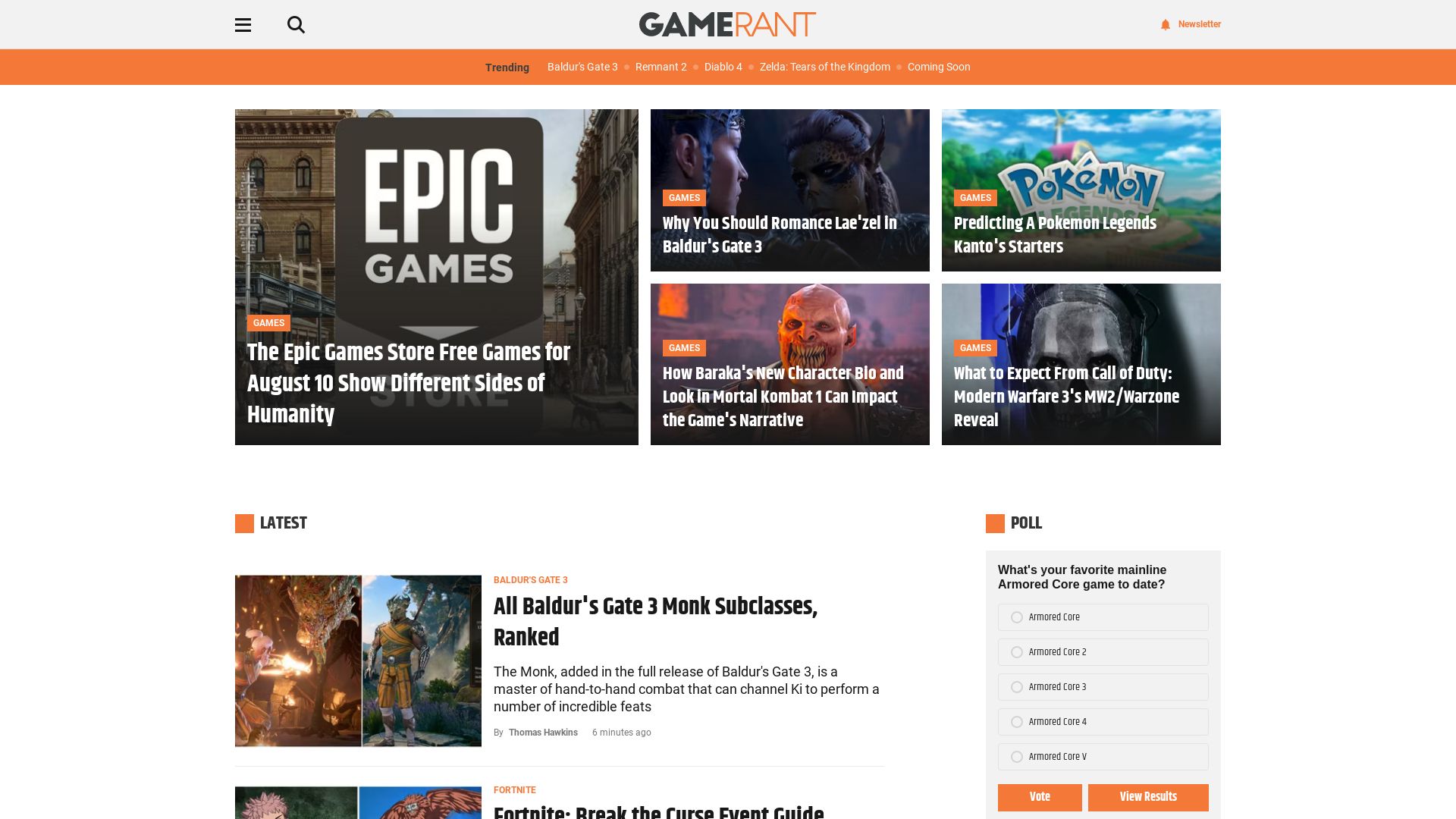 Status do site gamerant.com está   ONLINE