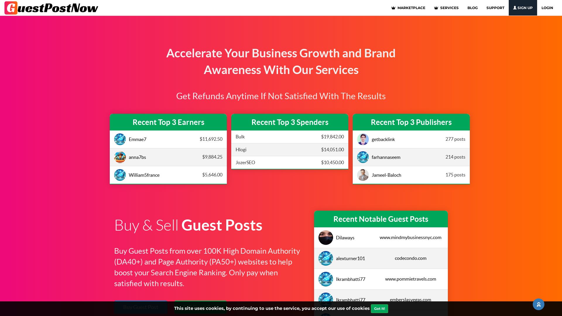 Status do site guestpostnow.com está   ONLINE