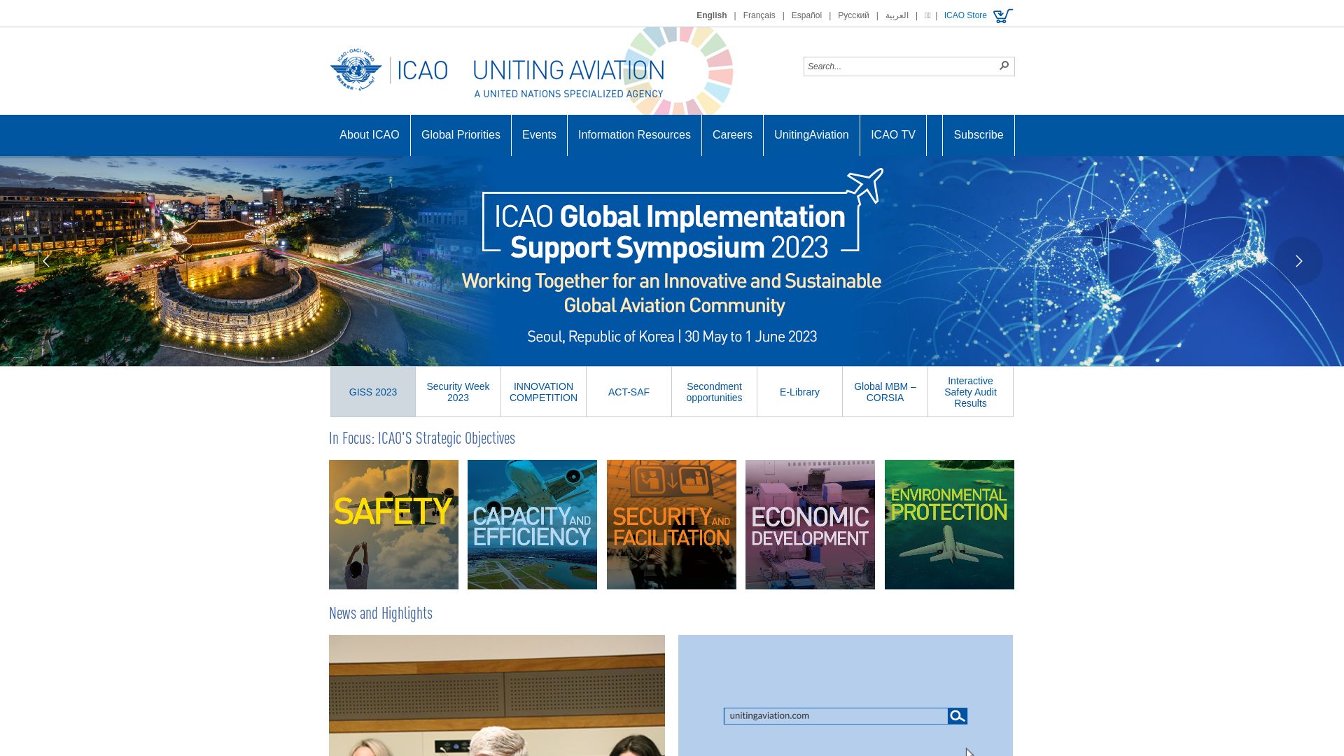 Status do site icao.int está   ONLINE