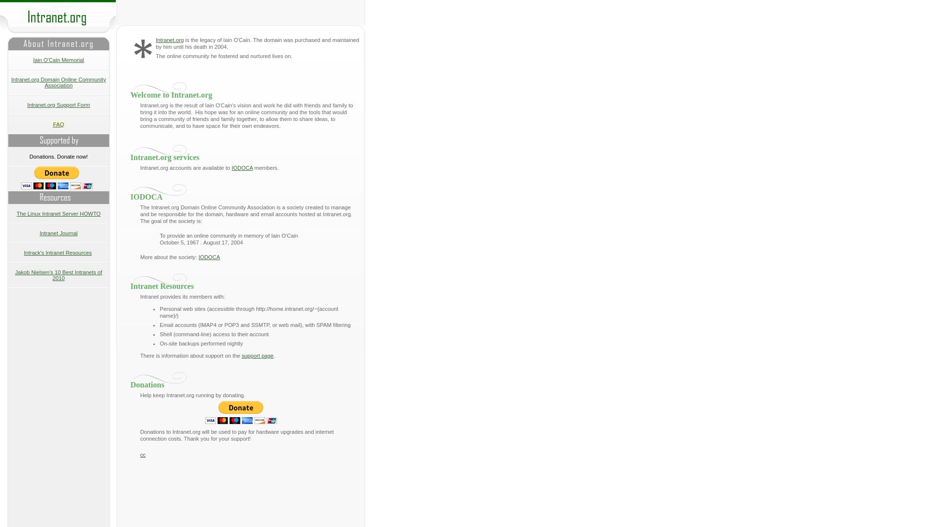 Status do site intranet.org está   ONLINE
