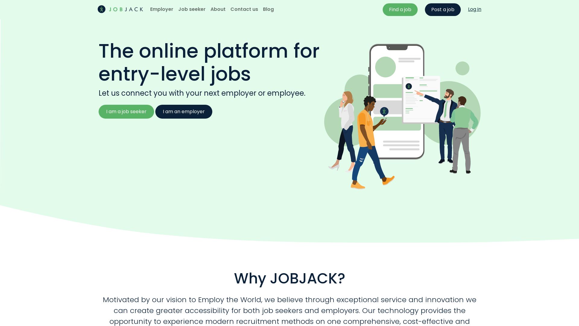 Status do site jobjack.co.za está   ONLINE