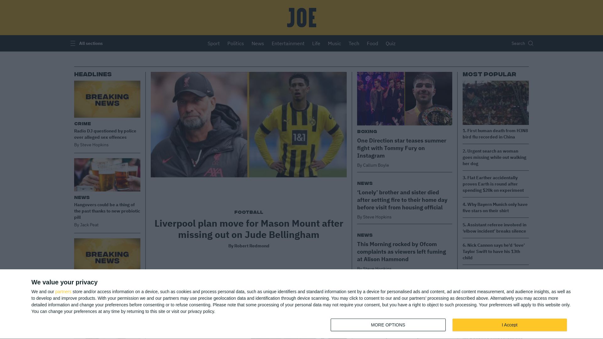 Status do site joe.co.uk está   ONLINE