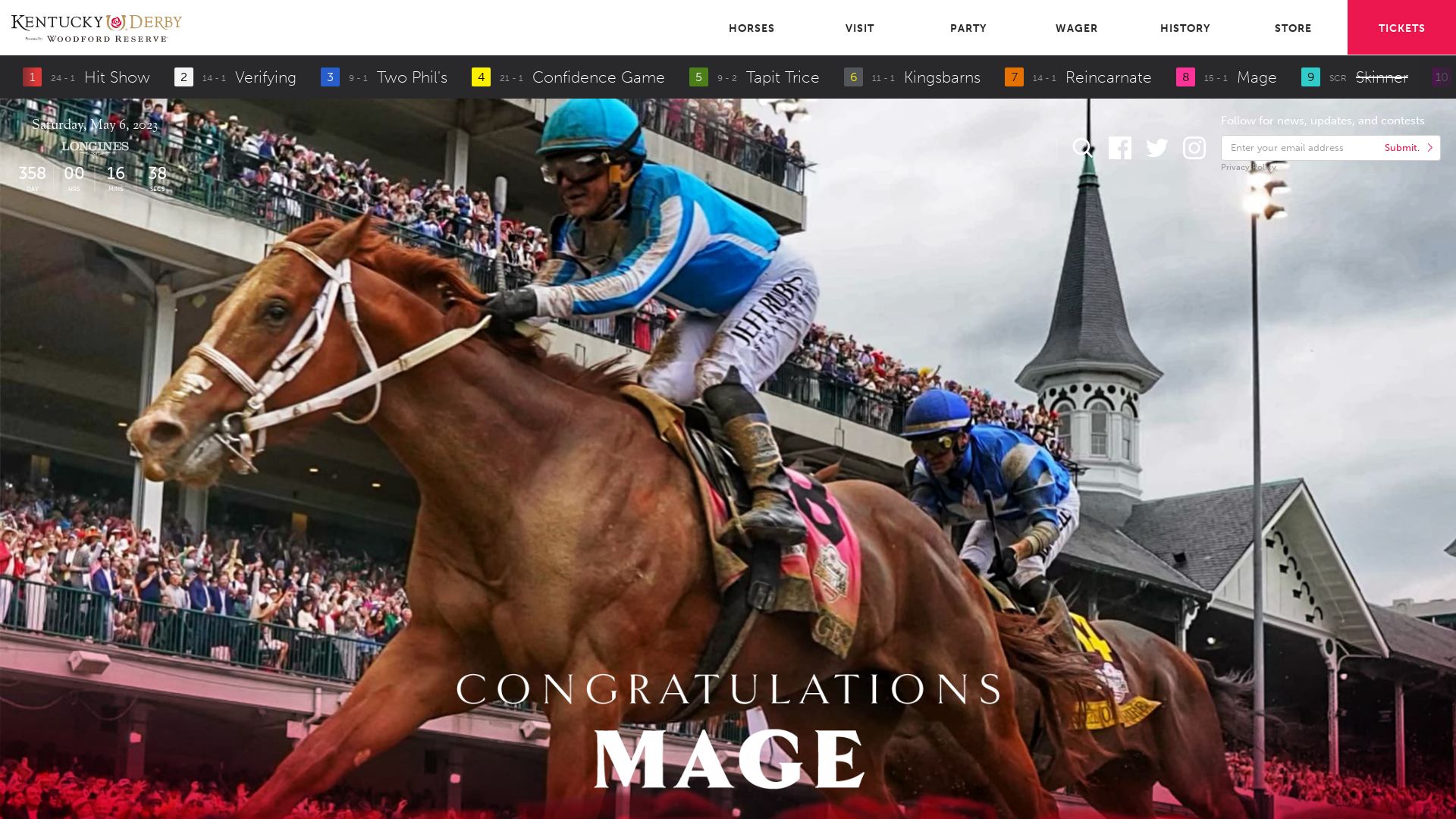 Status do site kentuckyderby.com está   ONLINE