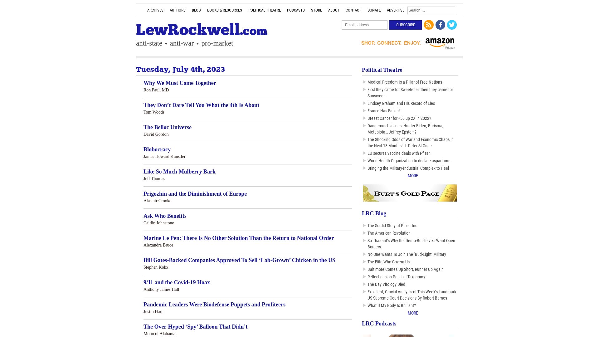 Status do site lewrockwell.com está   ONLINE