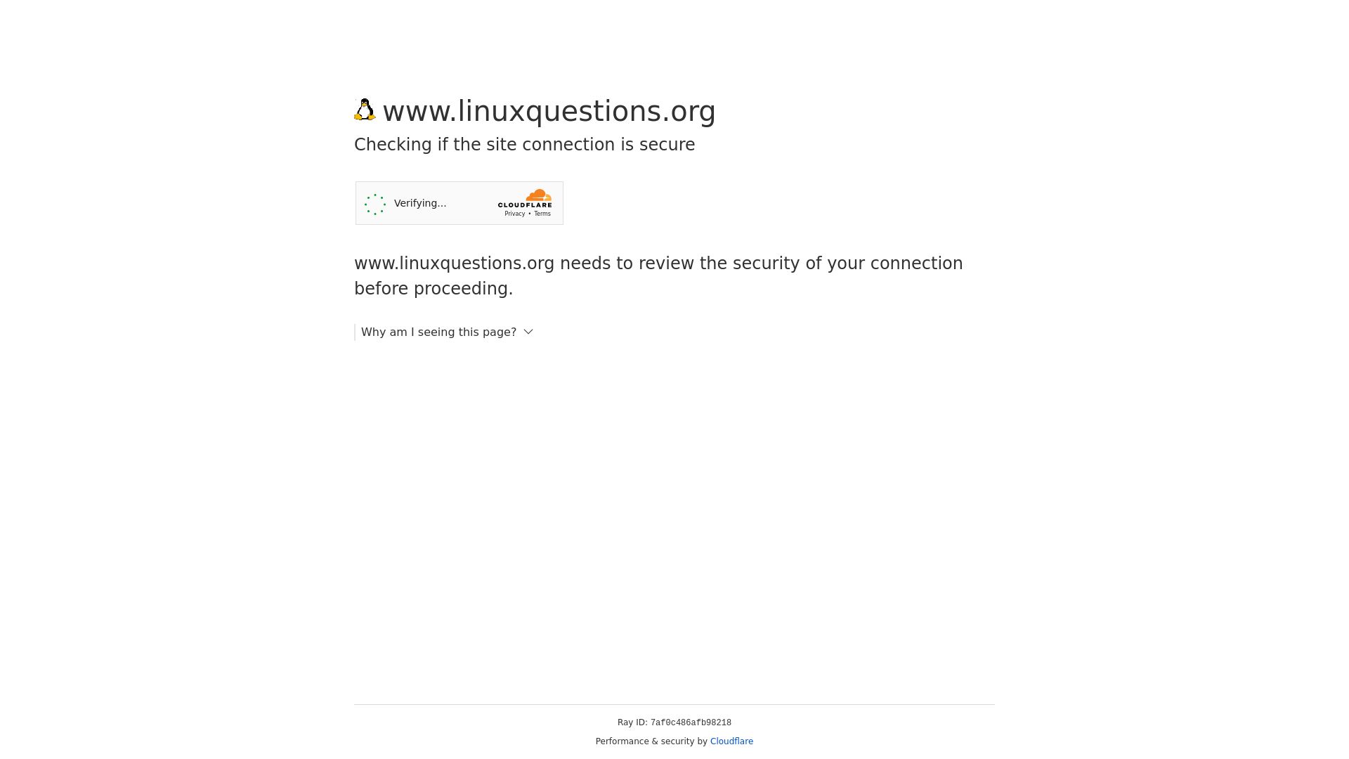 Status do site linuxquestions.org está   ONLINE