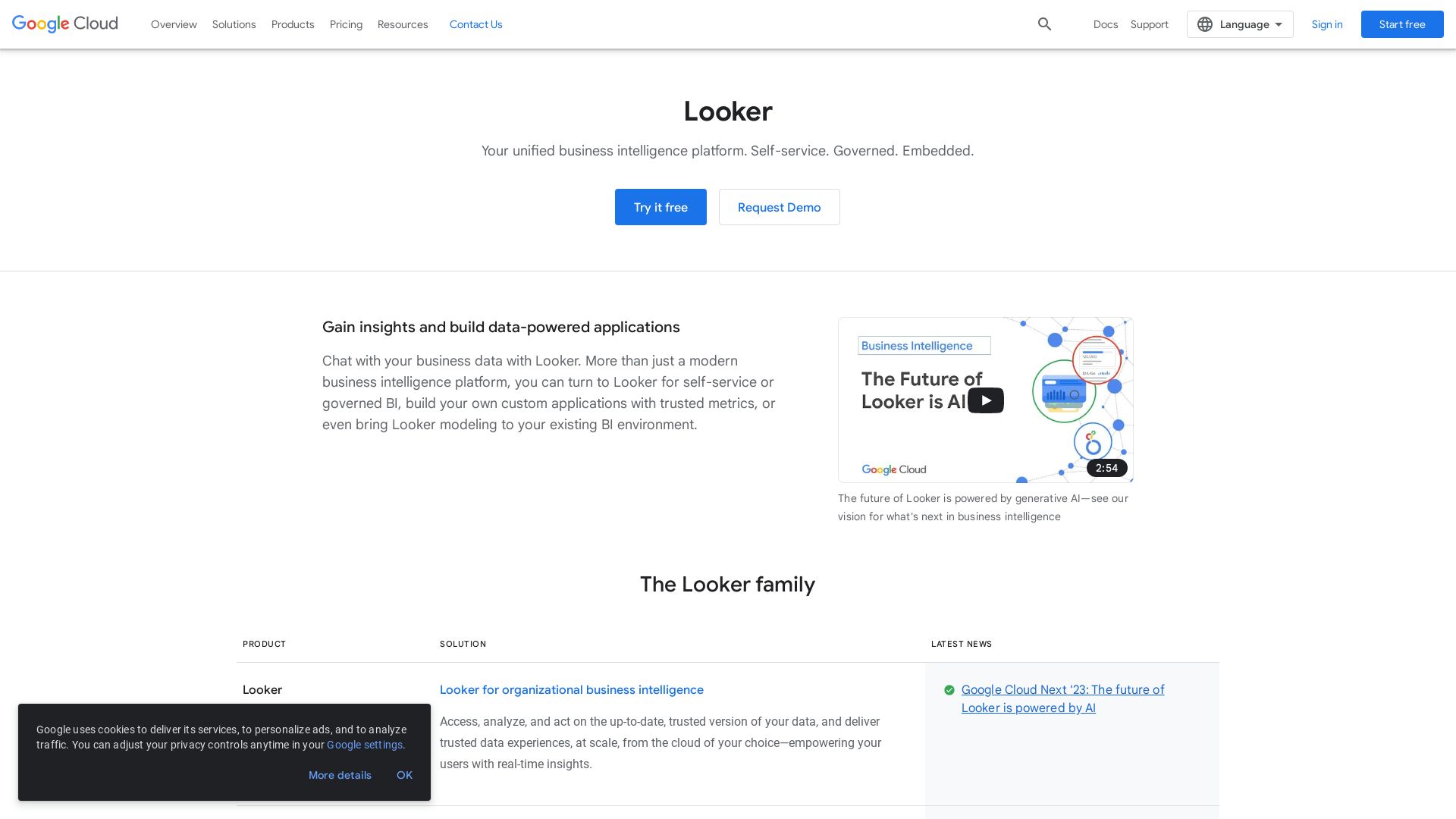 Status do site looker.com está   ONLINE