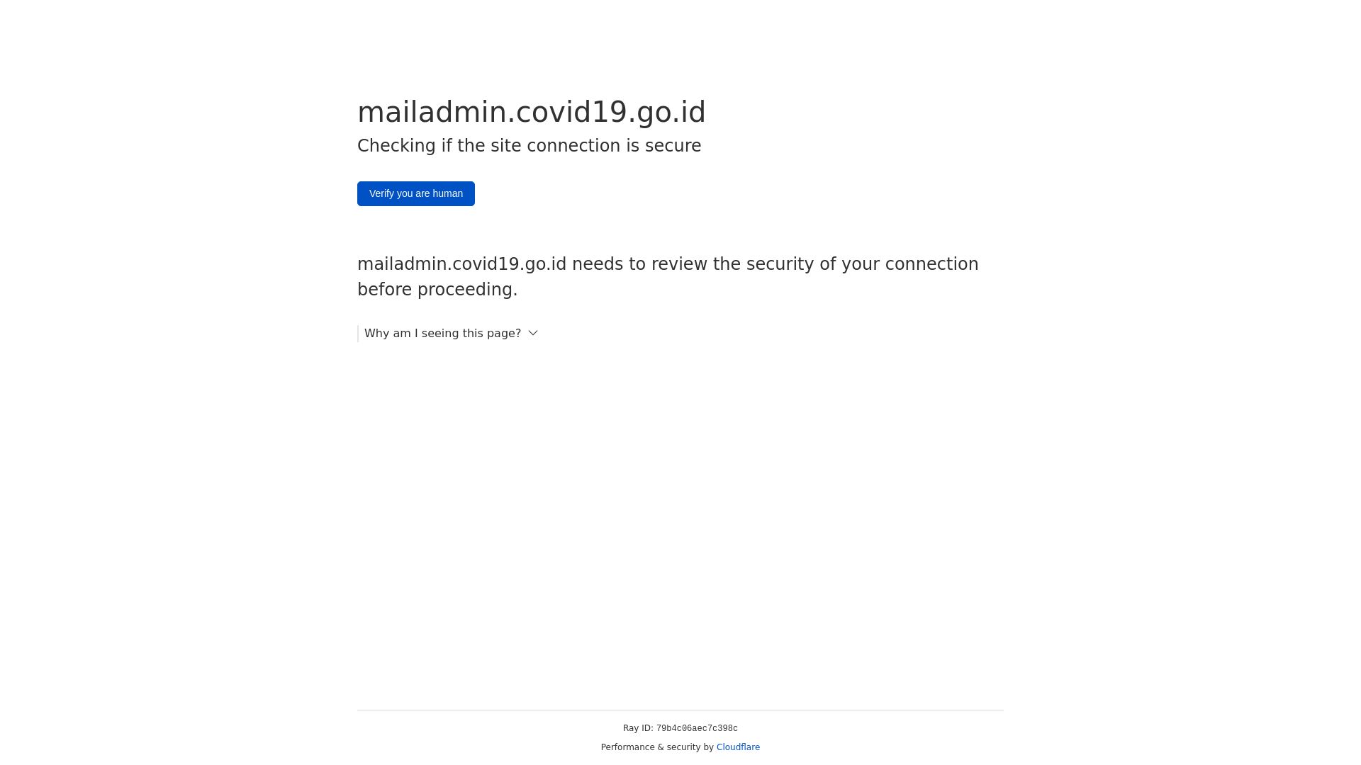 Status do site mailadmin.covid19.go.id está   ONLINE