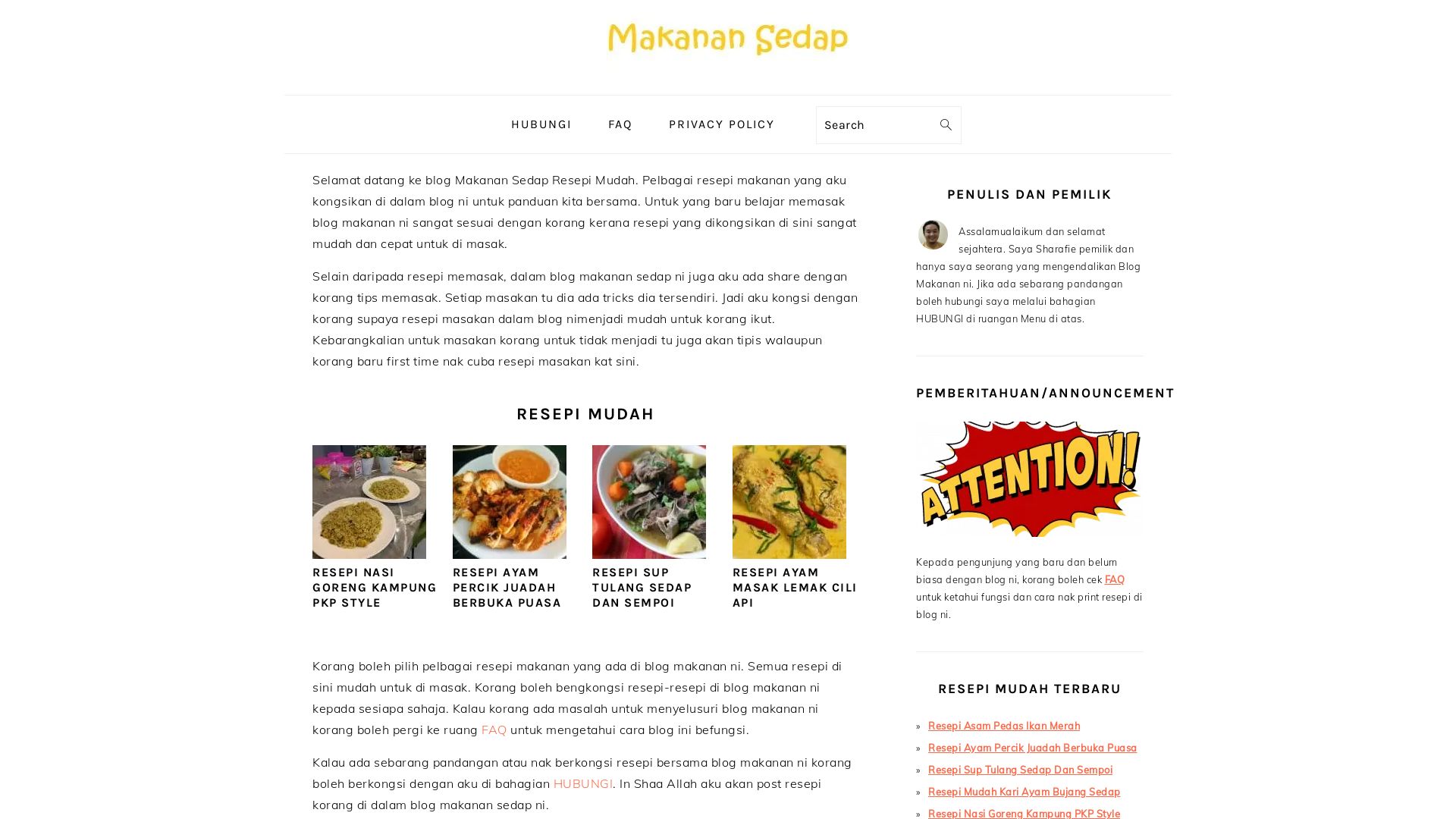 Status do site makanansedap.my está   ONLINE