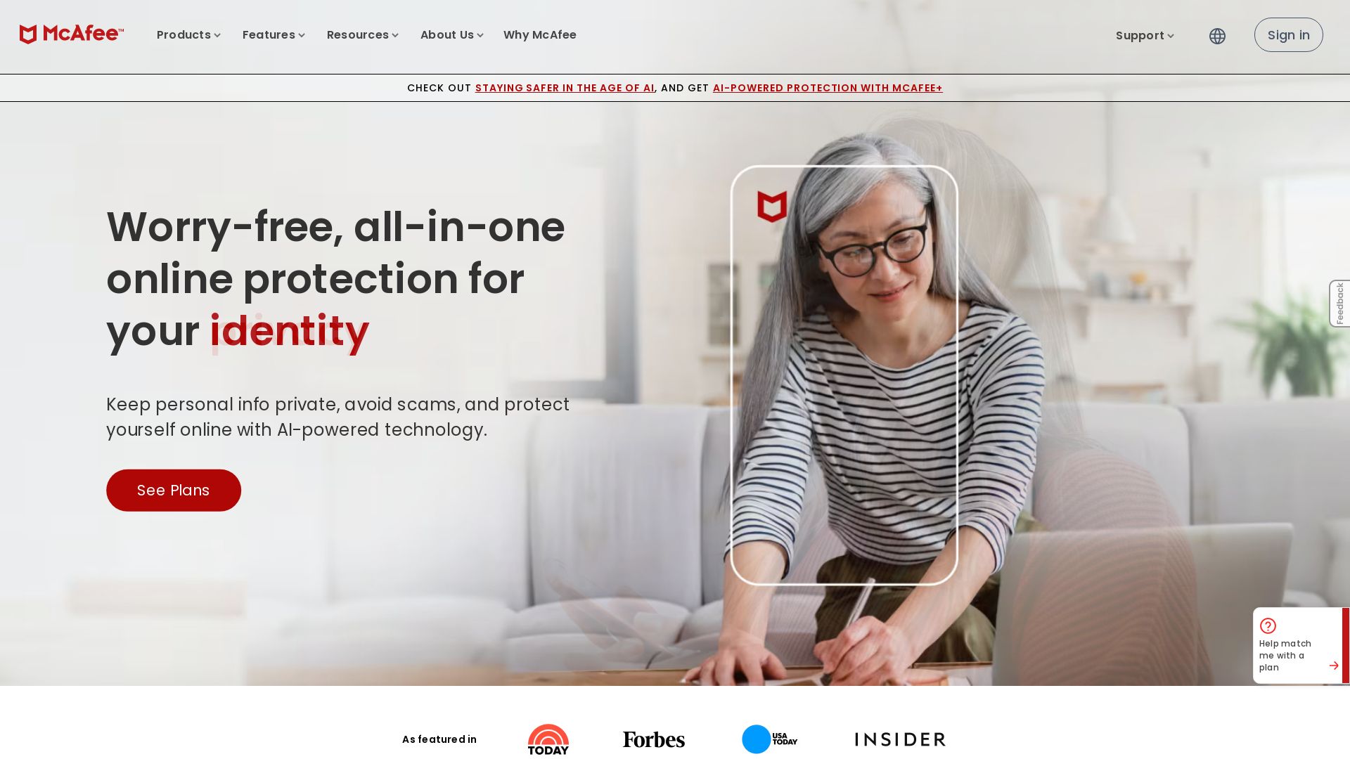 Status do site mcafee.com está   ONLINE