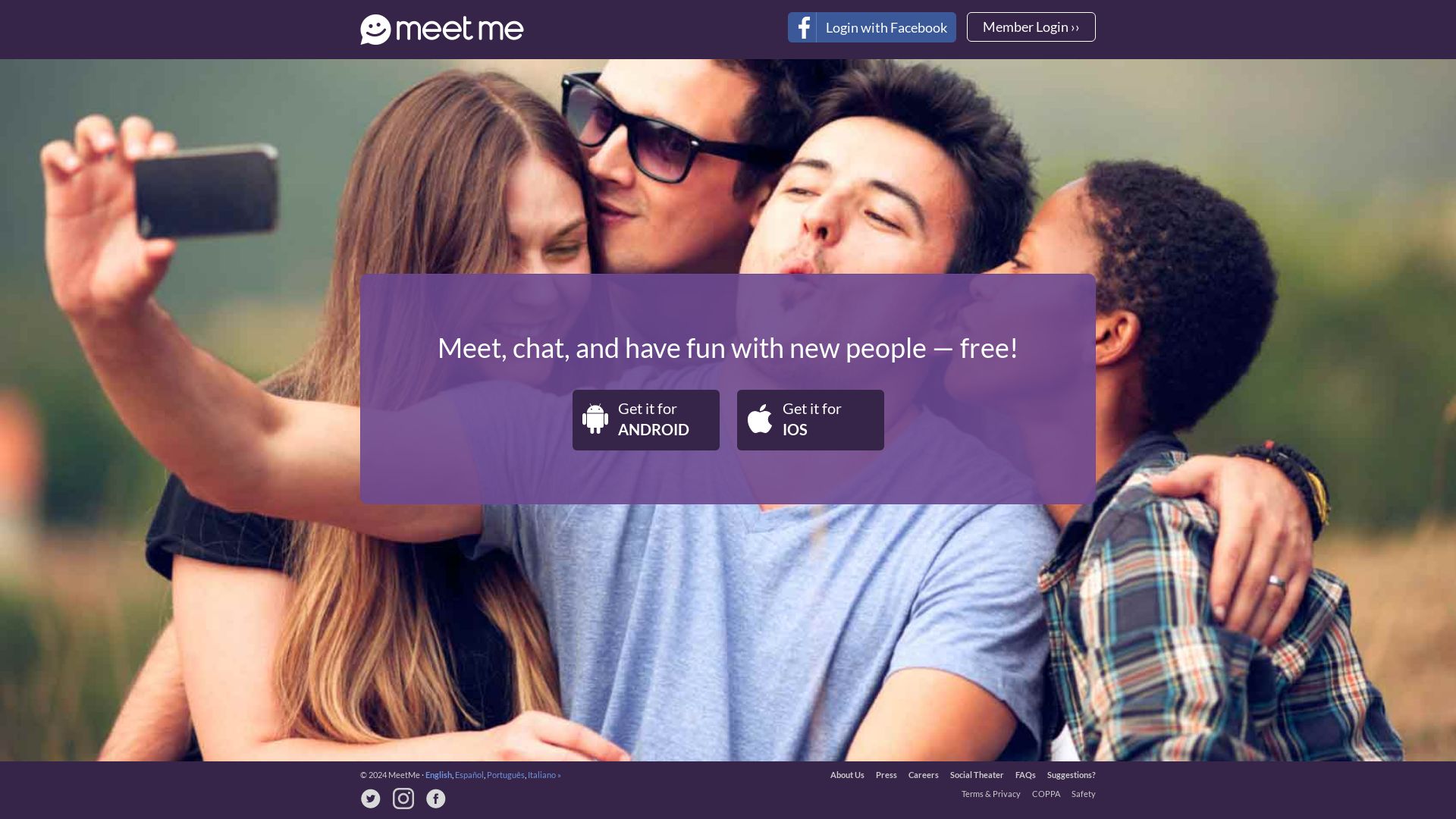 Status do site meet.me está   ONLINE