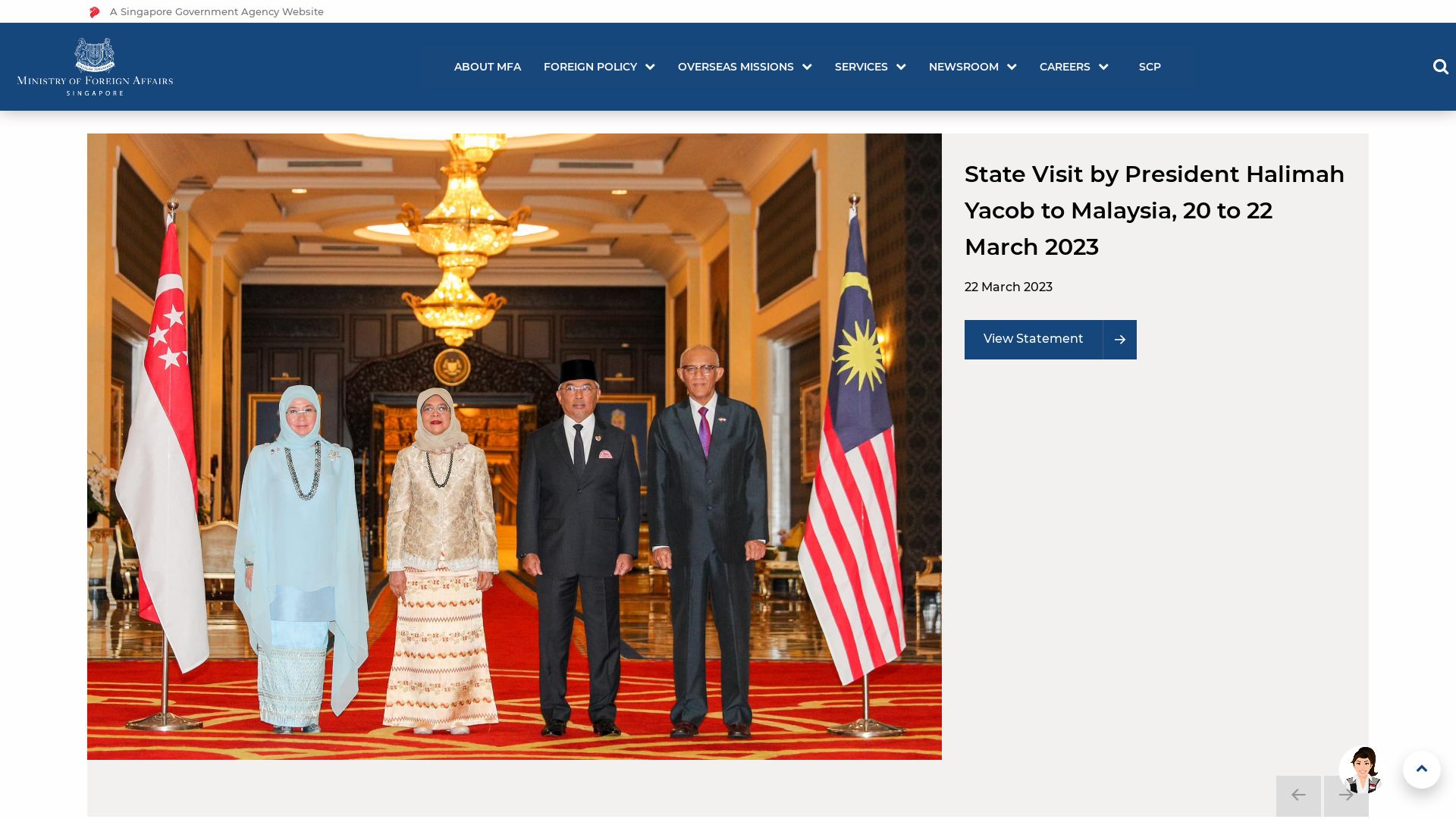 Status do site mfa.gov.sg está   ONLINE