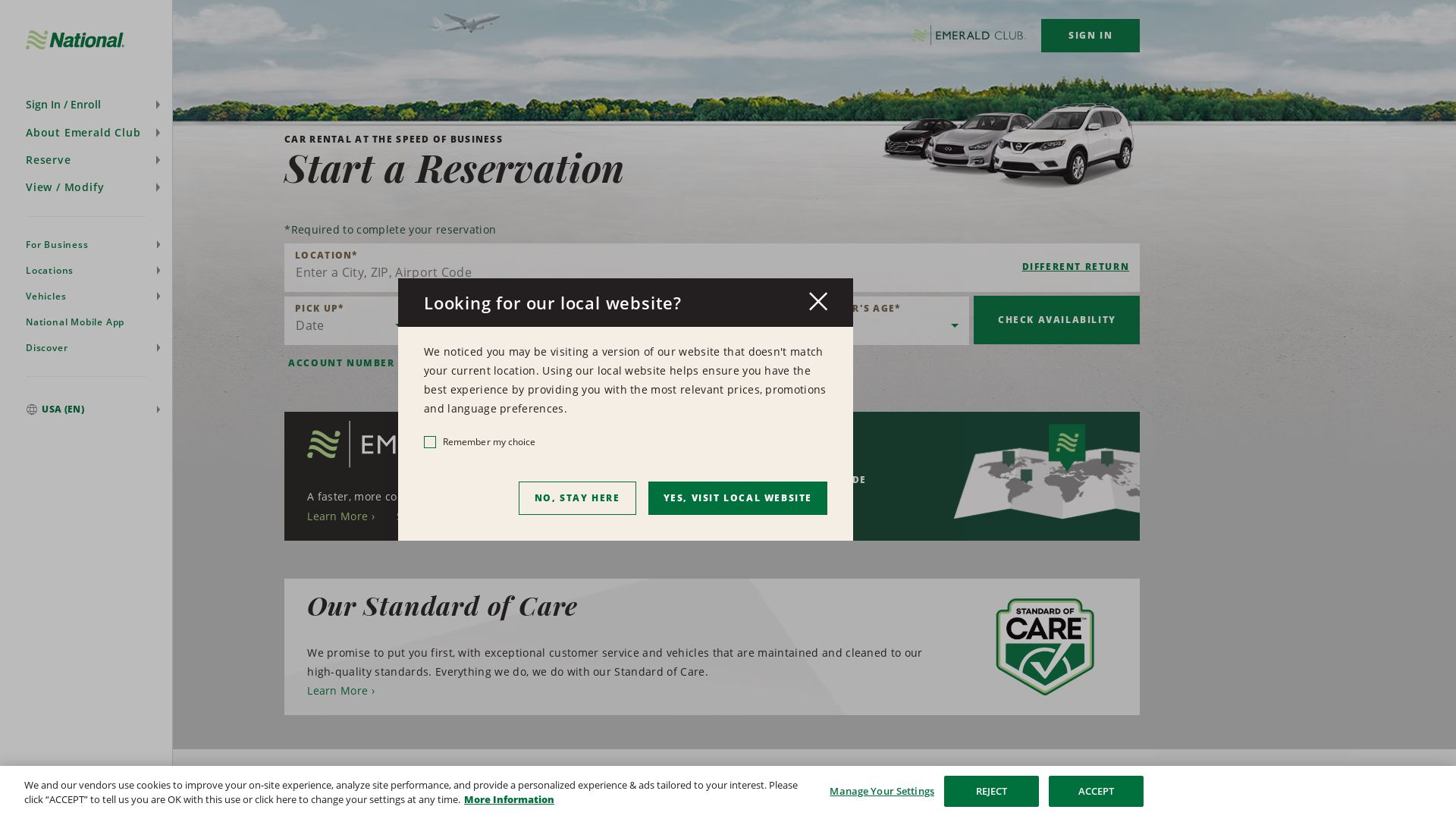 Status do site nationalcar.com está   ONLINE