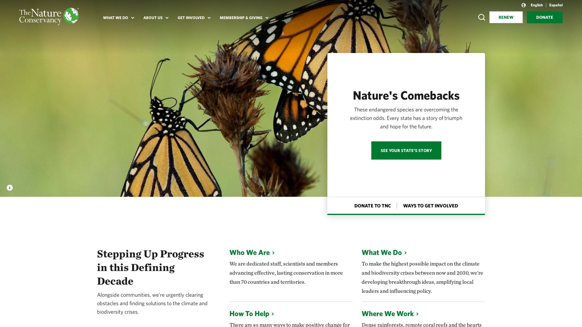 Status do site nature.org está   ONLINE