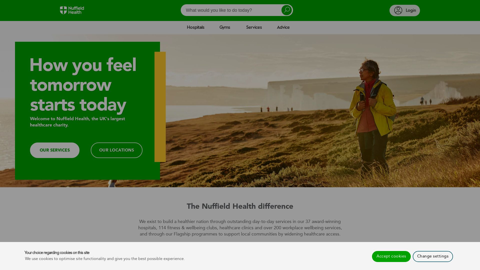Status do site nuffieldhealth.com está   ONLINE