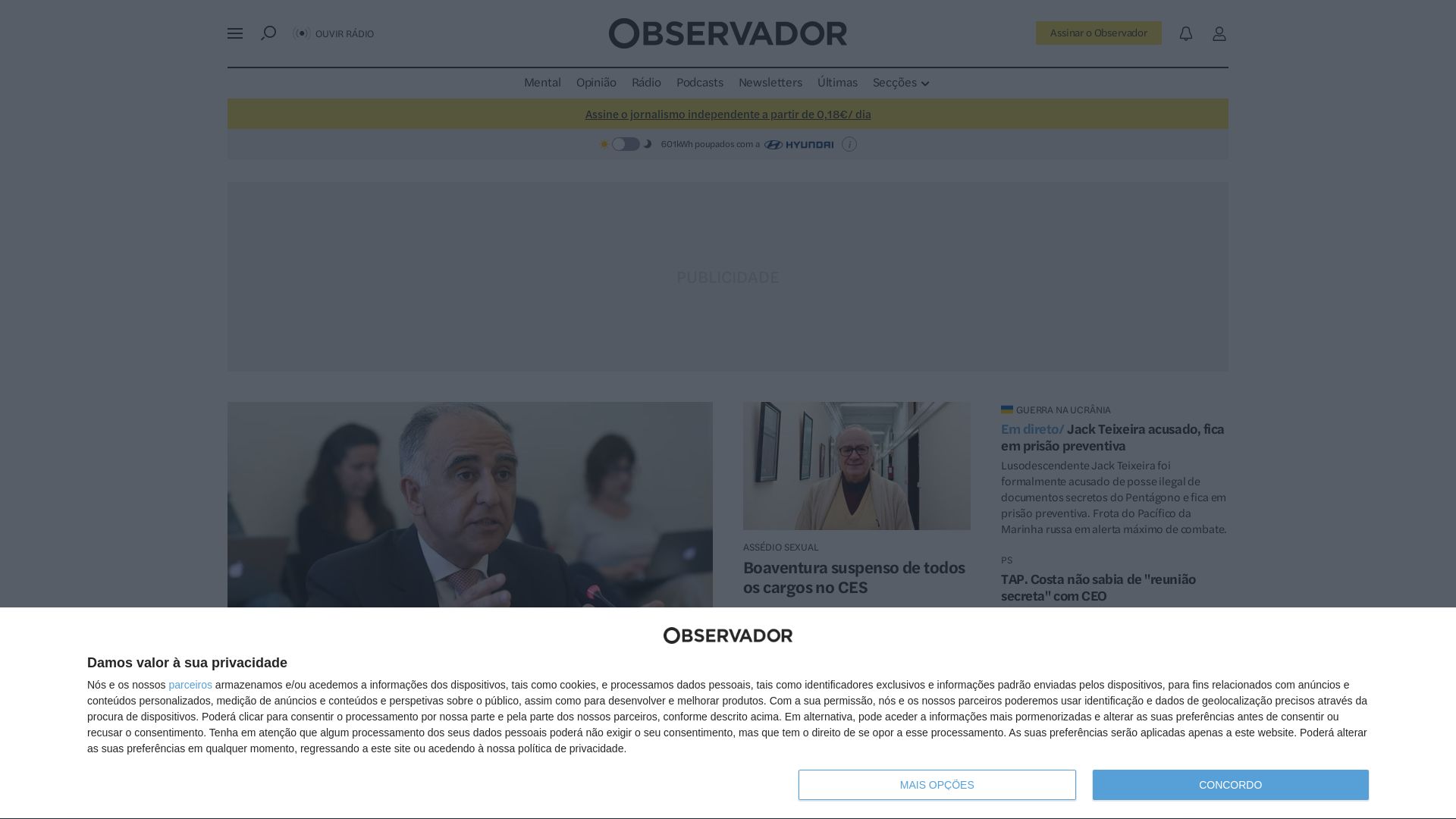Status do site observador.pt está   ONLINE