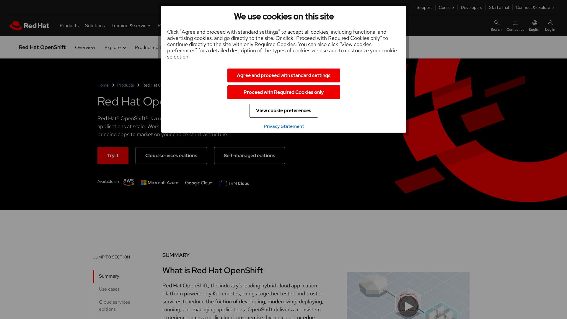 Status do site openshift.com está   ONLINE