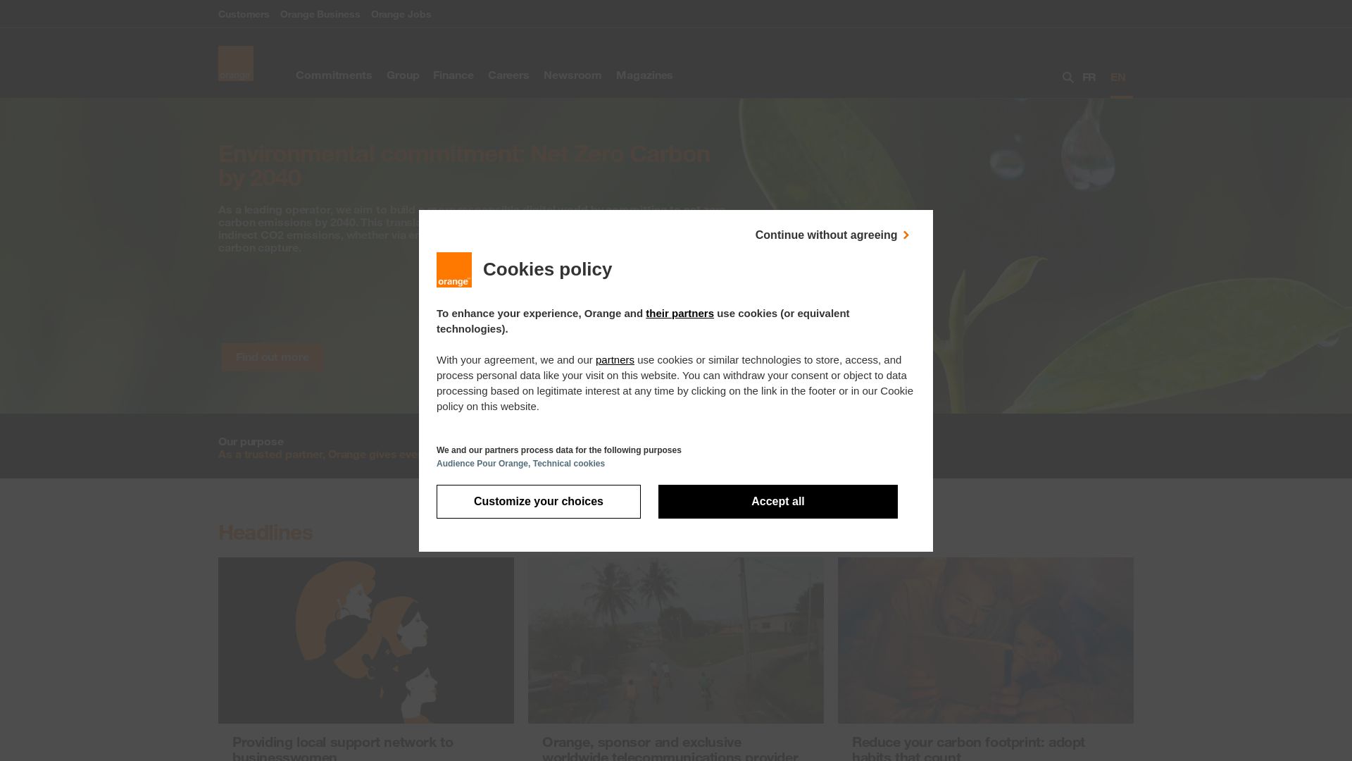 Status do site orange.com está   ONLINE