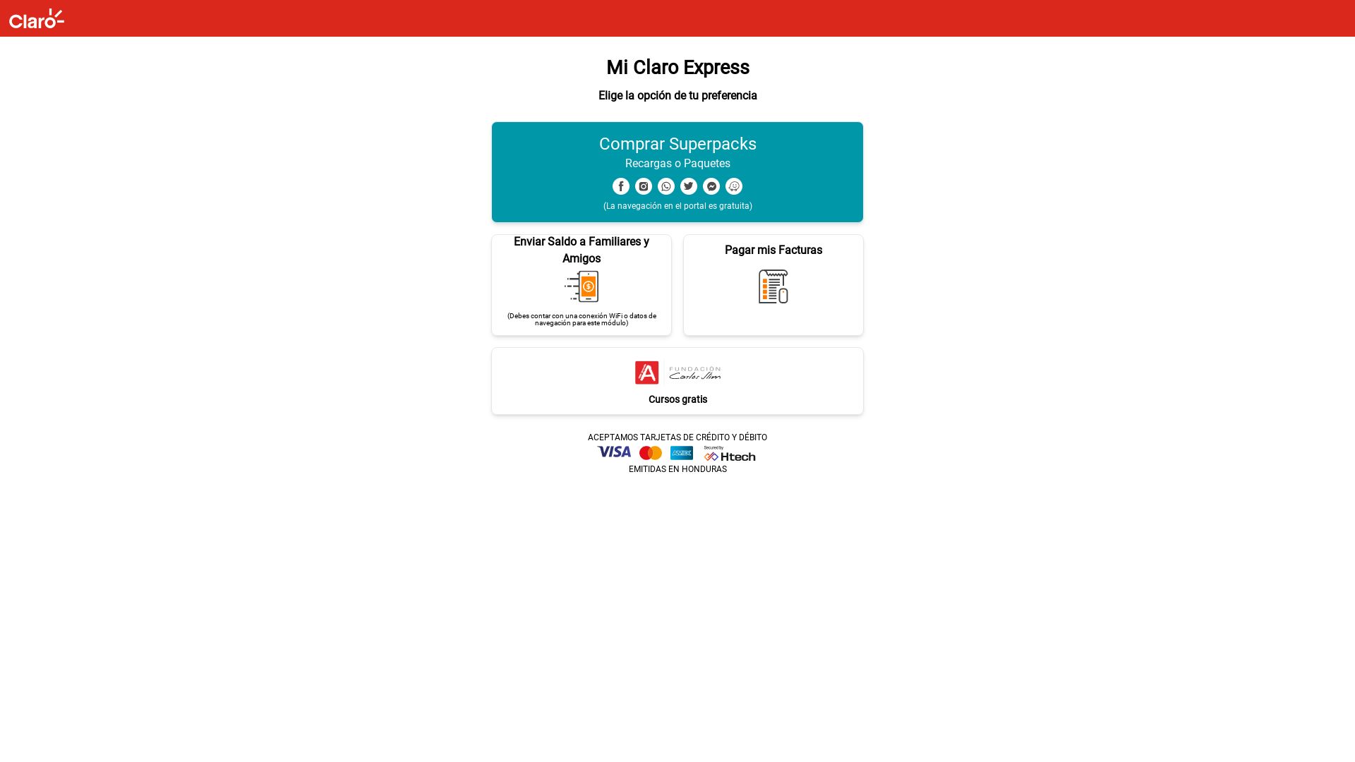 Status do site paquetes.miclaro.com.hn está   ONLINE