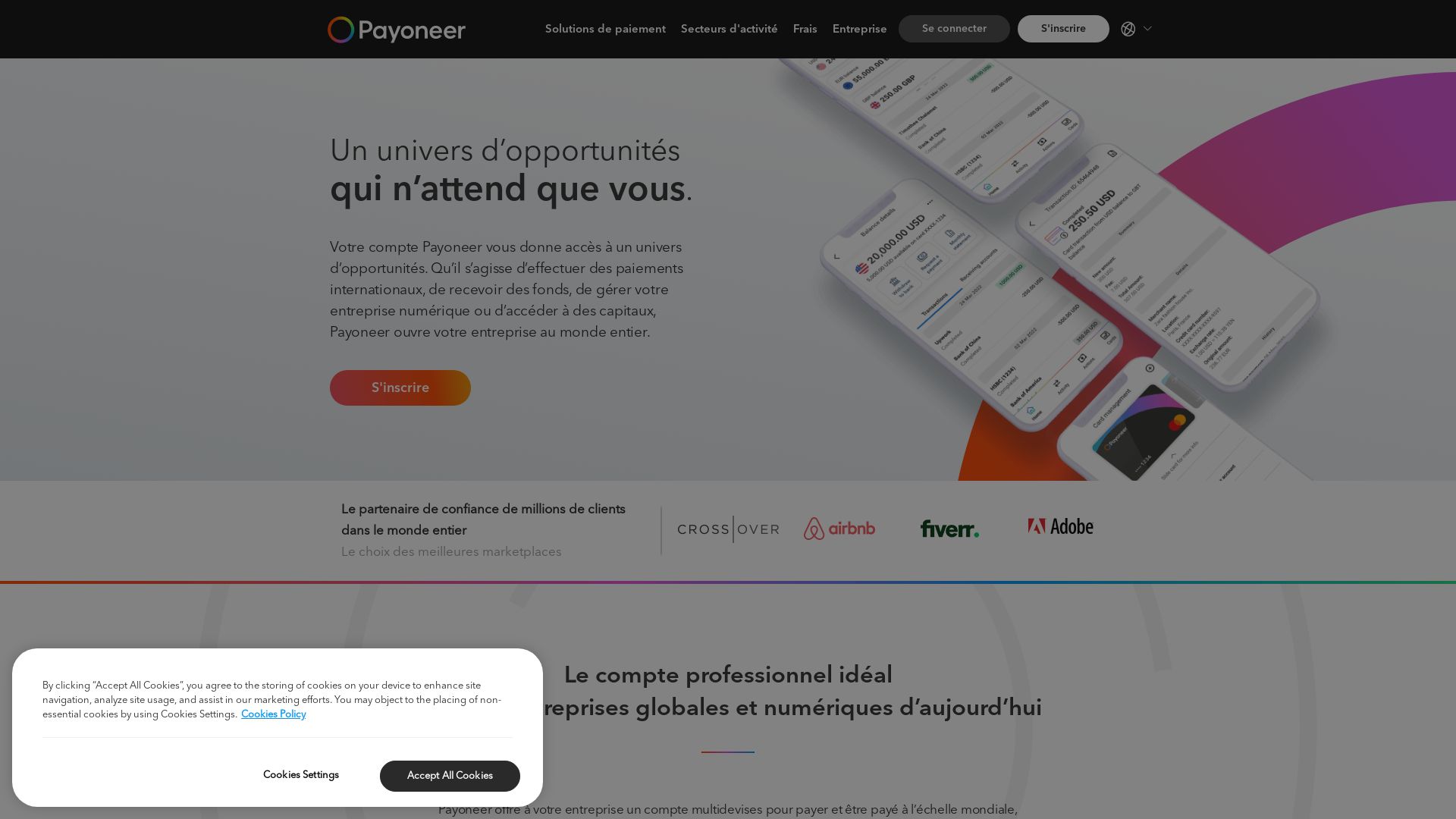 Status do site payoneer.com está   ONLINE