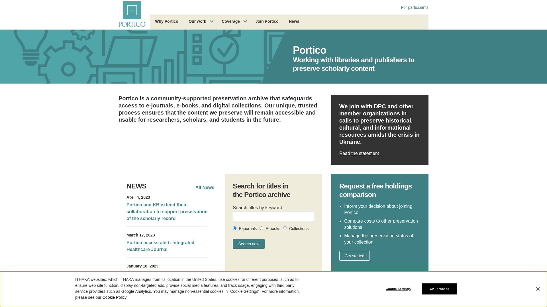 Status do site portico.org está   ONLINE