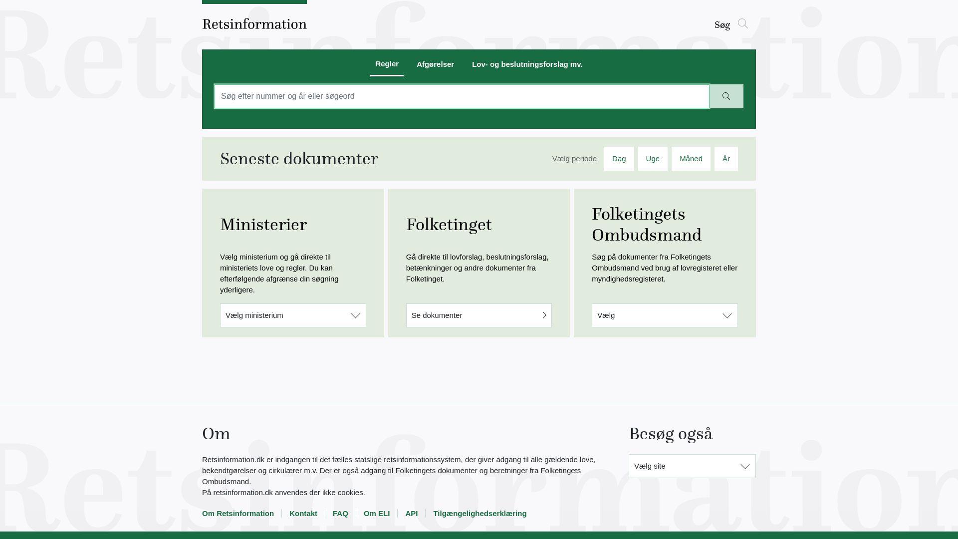 Status do site retsinformation.dk está   ONLINE