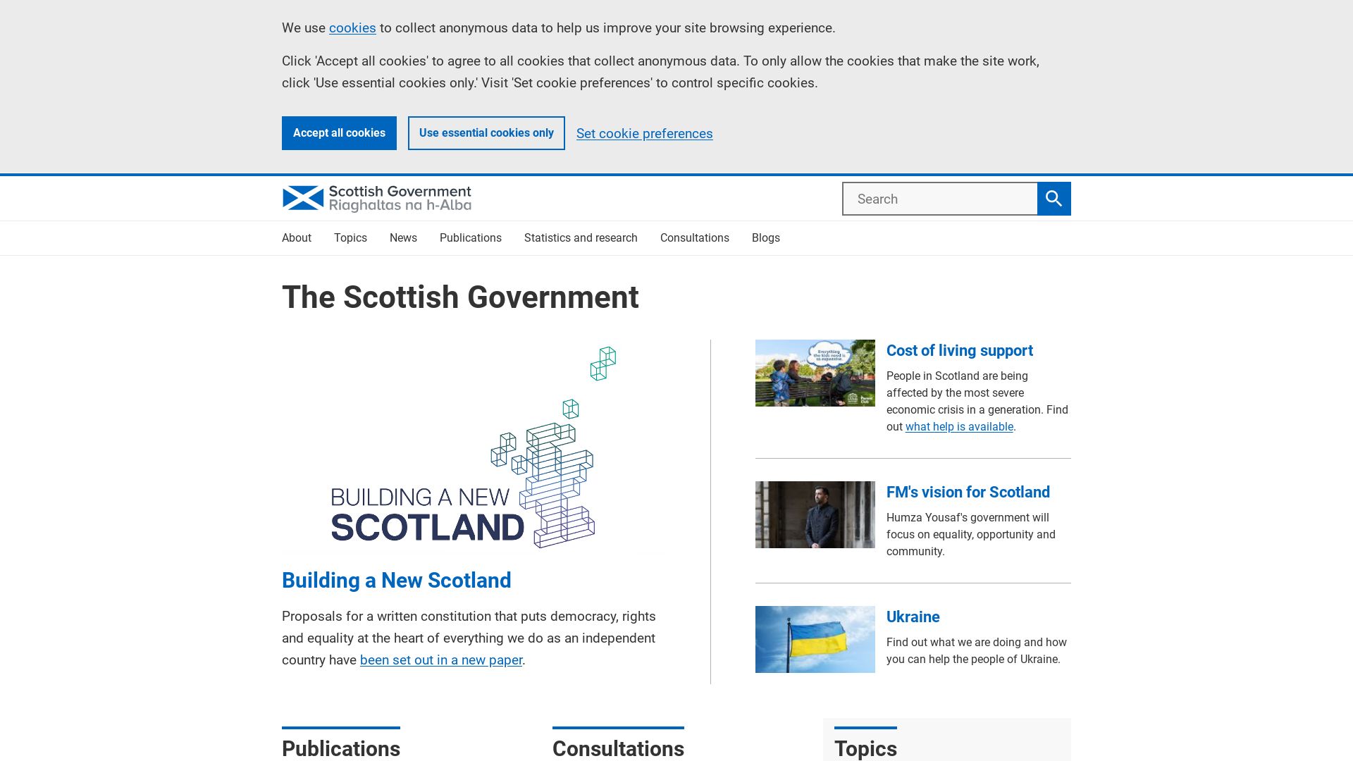 Status do site scotland.gov.uk está   ONLINE